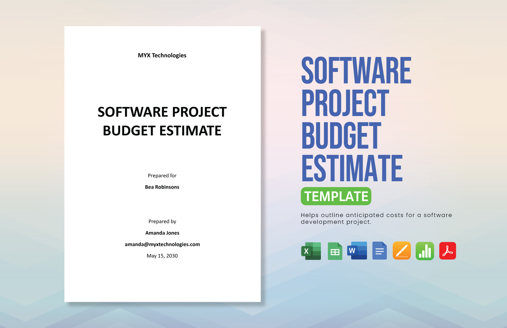 Software Project Budget Estimate Template in Excel, Word, Apple Pages, Apple Numbers, Google Docs, Google Sheets, PDF - Download | Template.net Software Project Budget Estimate Template in Excel, Word, Apple Pages, Apple Numbers, Google Docs, Google Sheets, PDF - Download | Template.net