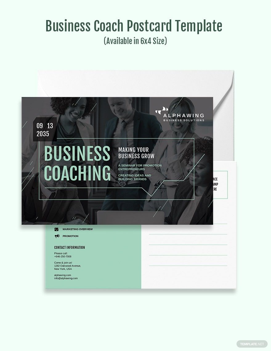 Business Coach Postcard Template Business Coach Postcard Template