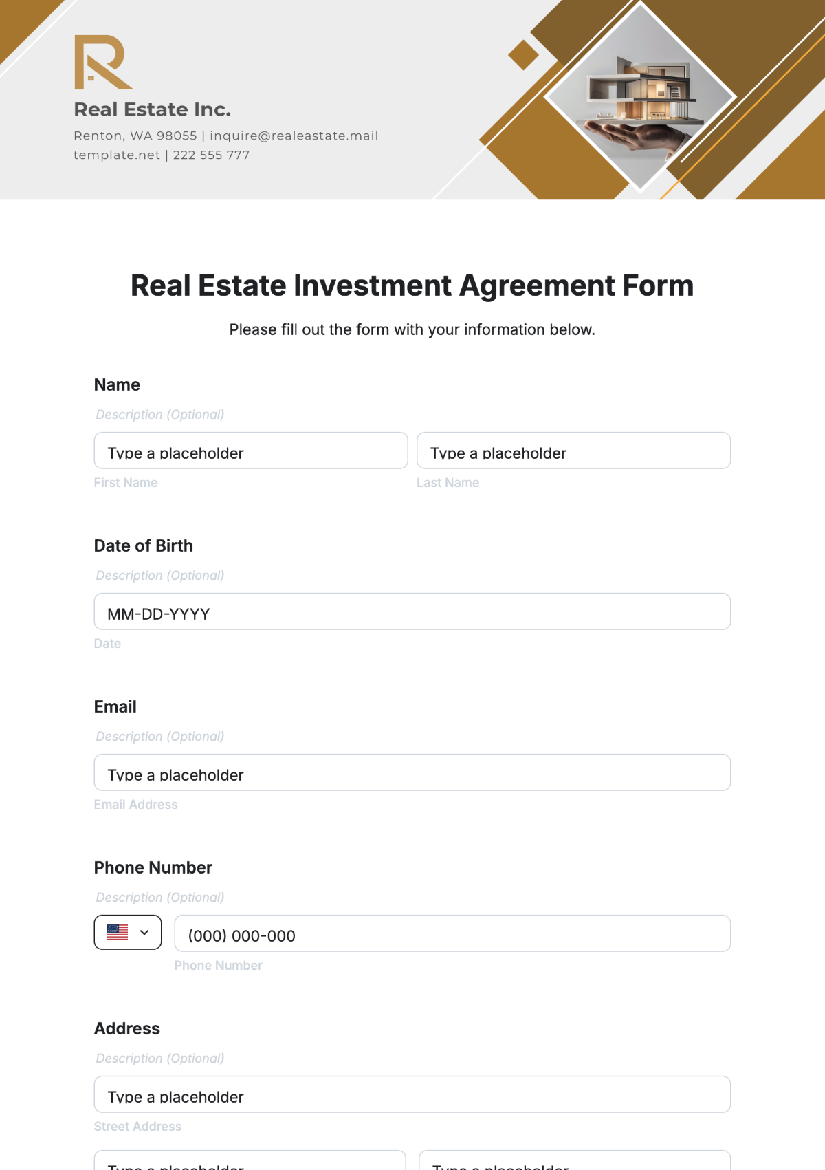 Free Real Estate Investment Agreement Form Template to Edit Online Free Real Estate Investment Agreement Form Template to Edit Online