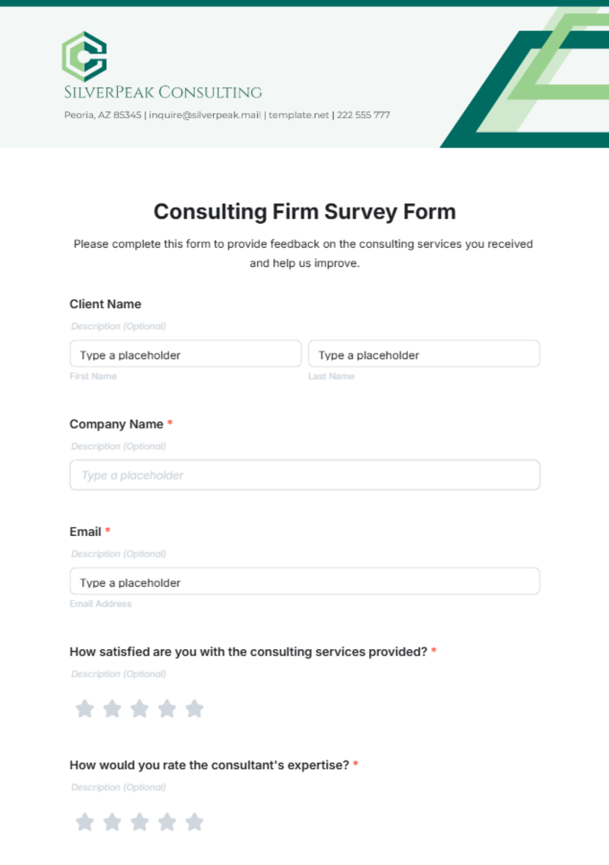 Free Consulting Firm Survey Form Template to Edit Online Free Consulting Firm Survey Form Template to Edit Online