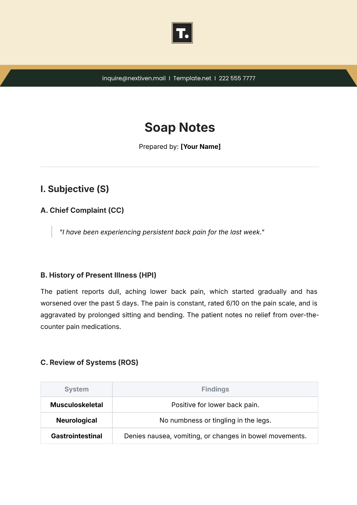Free Soap Notes Template to Edit Online Free Soap Notes Template to Edit Online