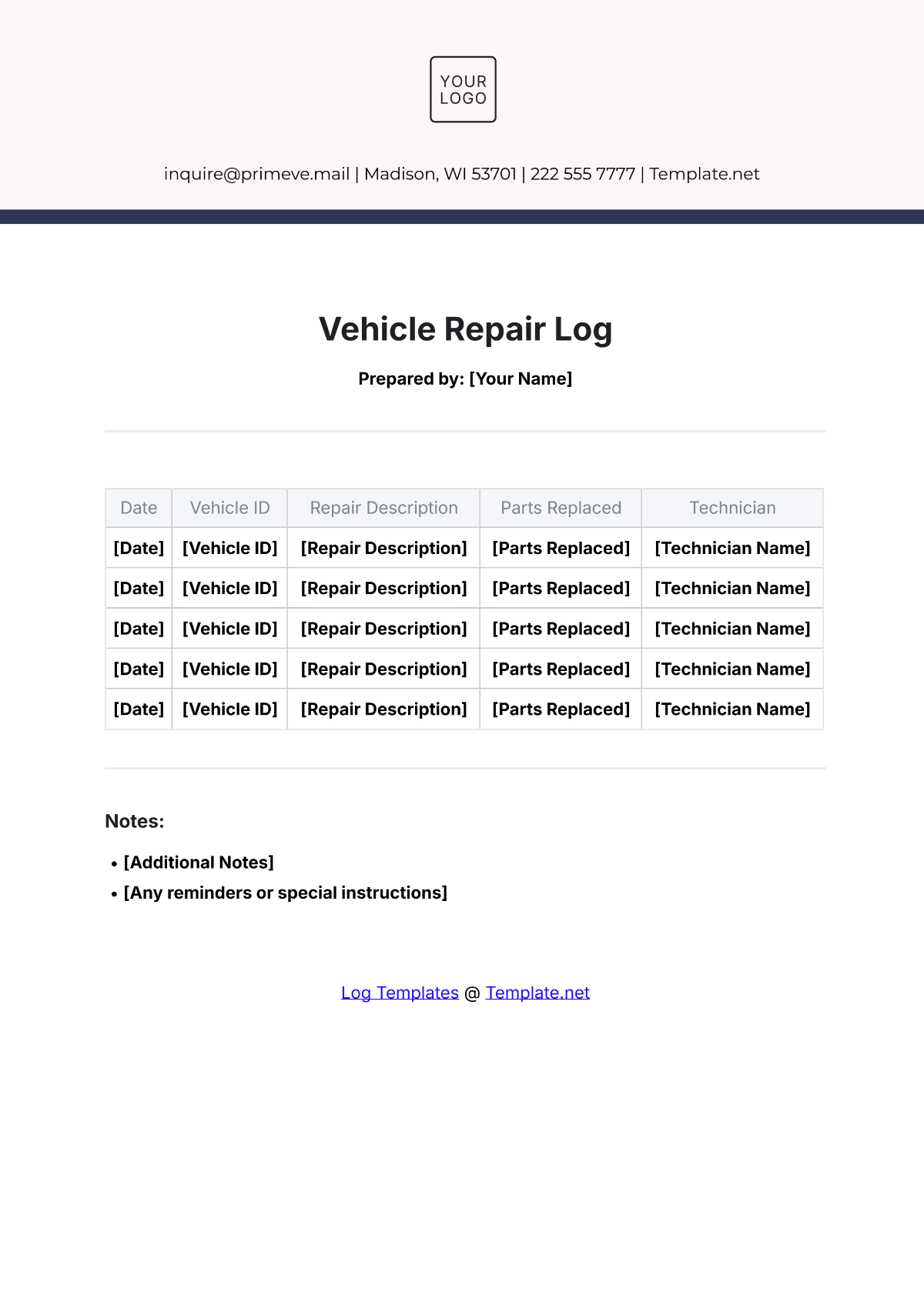 Free Vehicle Repair Log Outline Template to Edit Online Free Vehicle Repair Log Outline Template to Edit Online