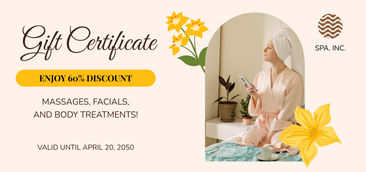 Free Custom Spa Gift Certificate Design Template to Edit Online Free Custom Spa Gift Certificate Design Template to Edit Online