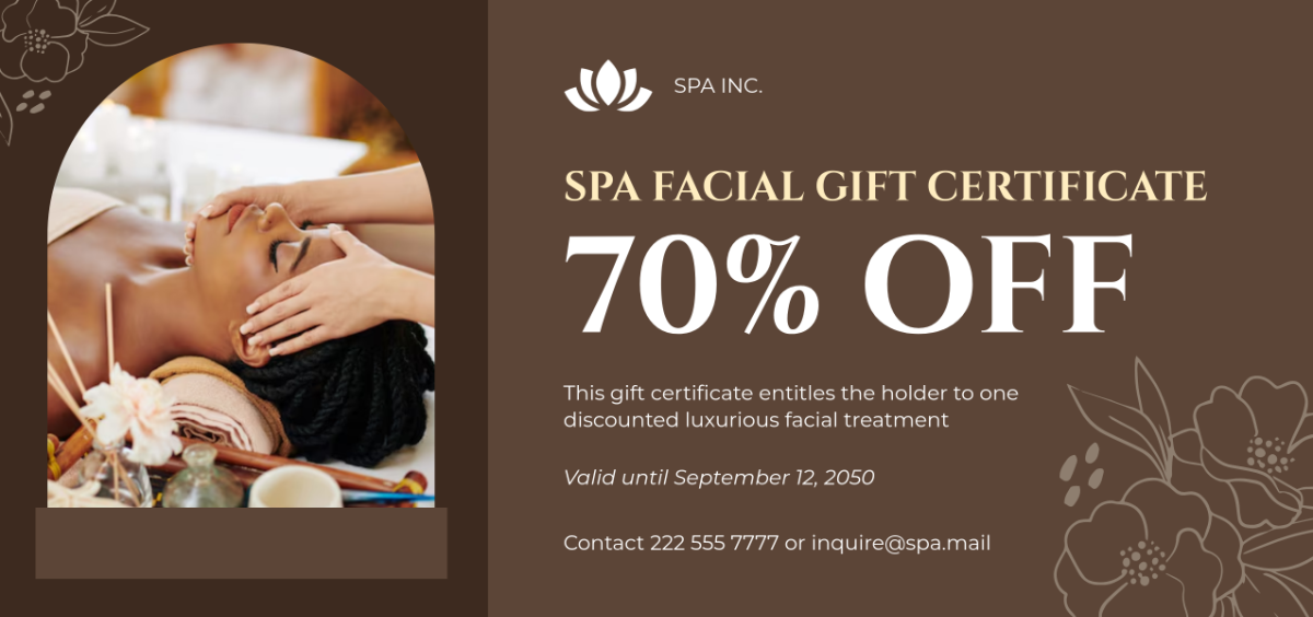 Free Spa Facial Gift Certificate Template to Edit Online Free Spa Facial Gift Certificate Template to Edit Online