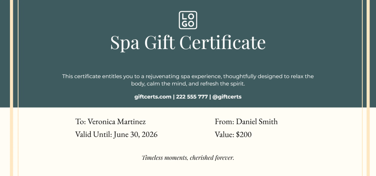 Free Minimalist Spa Gift Certificate Template to Edit Online Free Minimalist Spa Gift Certificate Template to Edit Online