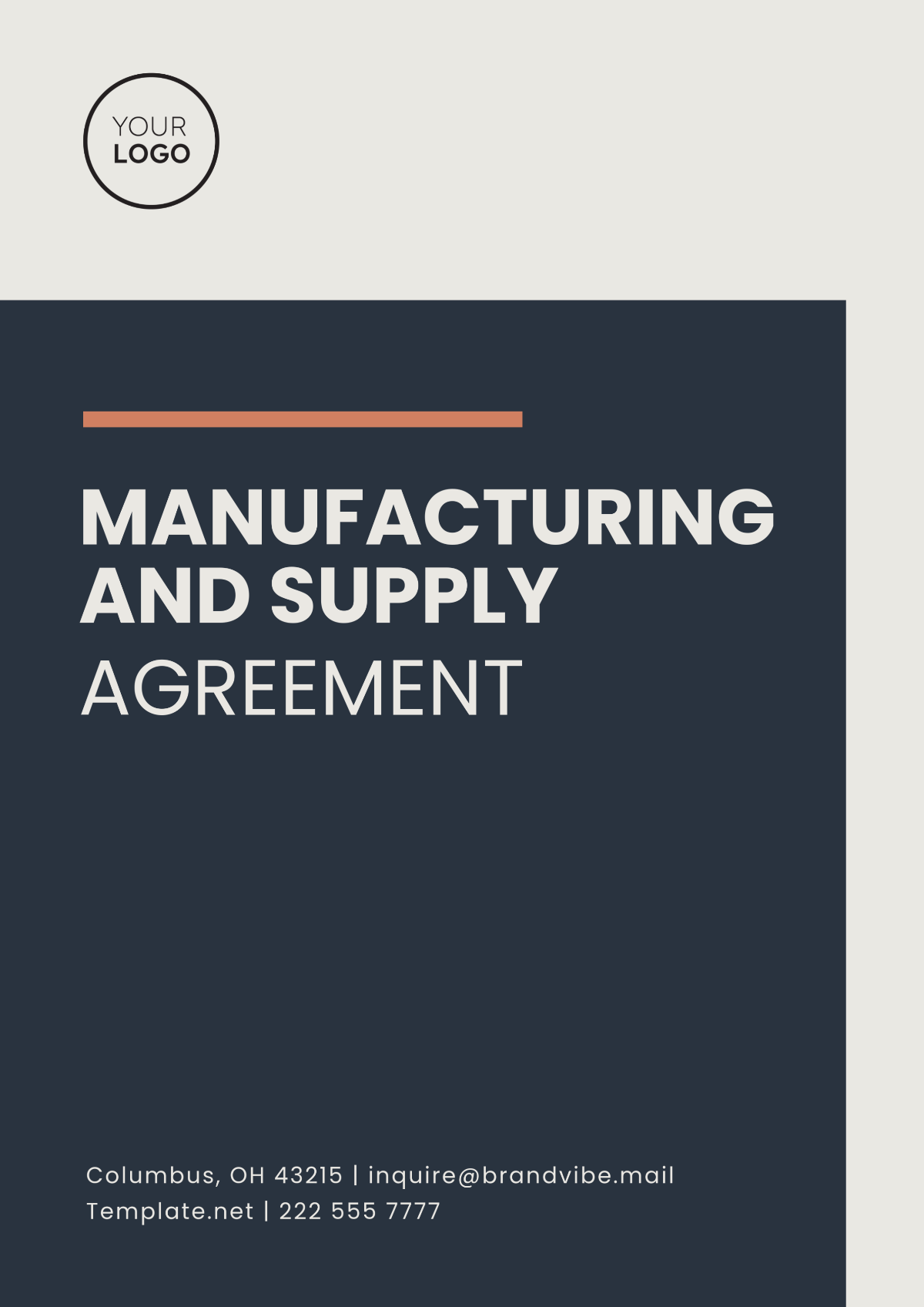 Manufacturing and Supply Agreement Template
