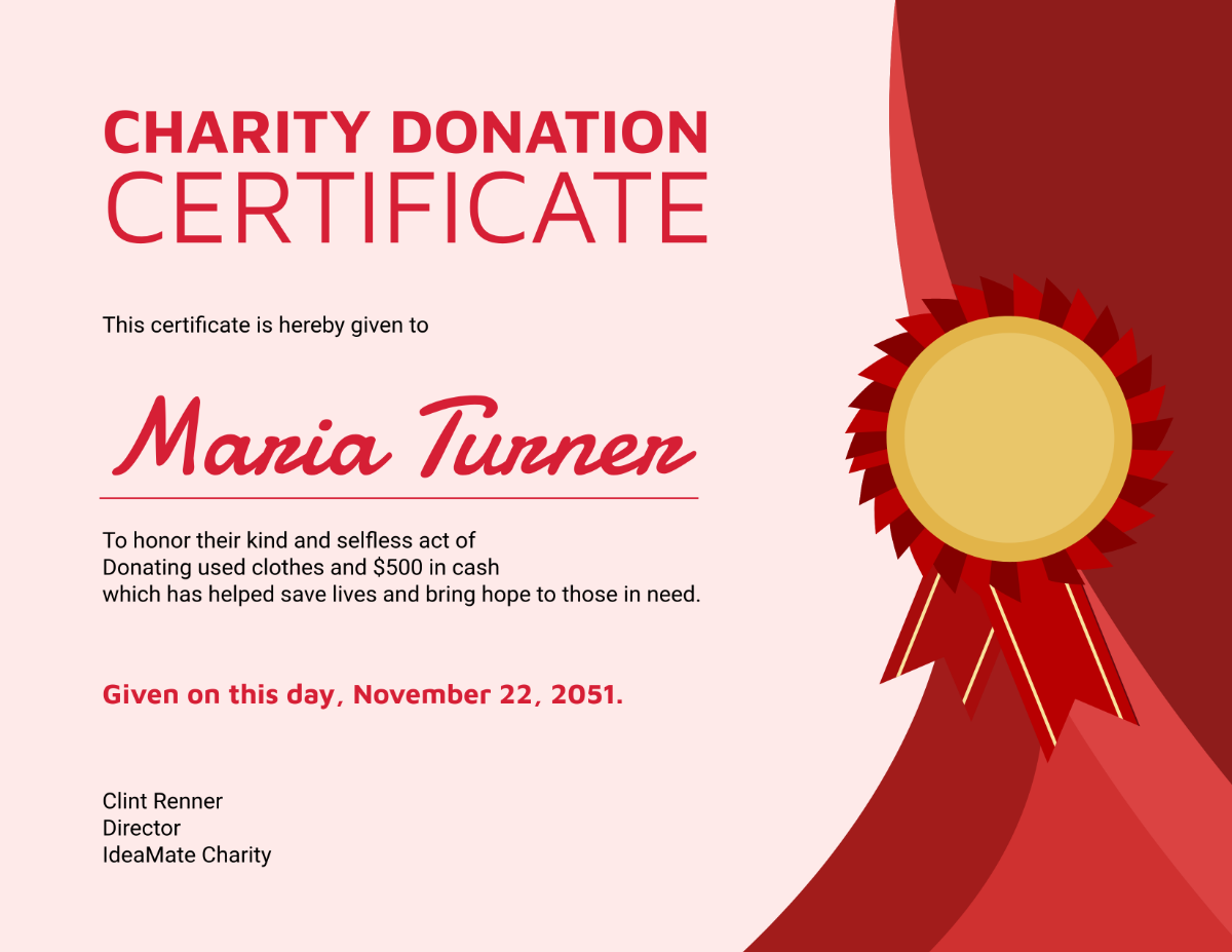 Free Charity Donation Certificate Template to Edit Online Free Charity Donation Certificate Template to Edit Online
