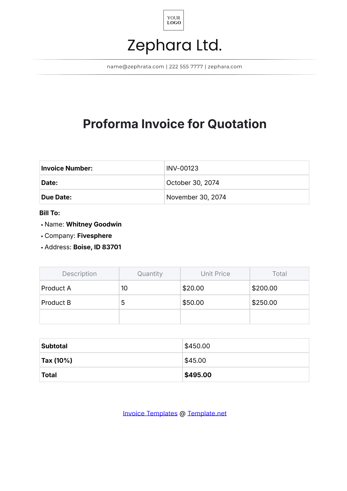 Free Proforma Invoice for Quotation Template to Edit Online Free Proforma Invoice for Quotation Template to Edit Online