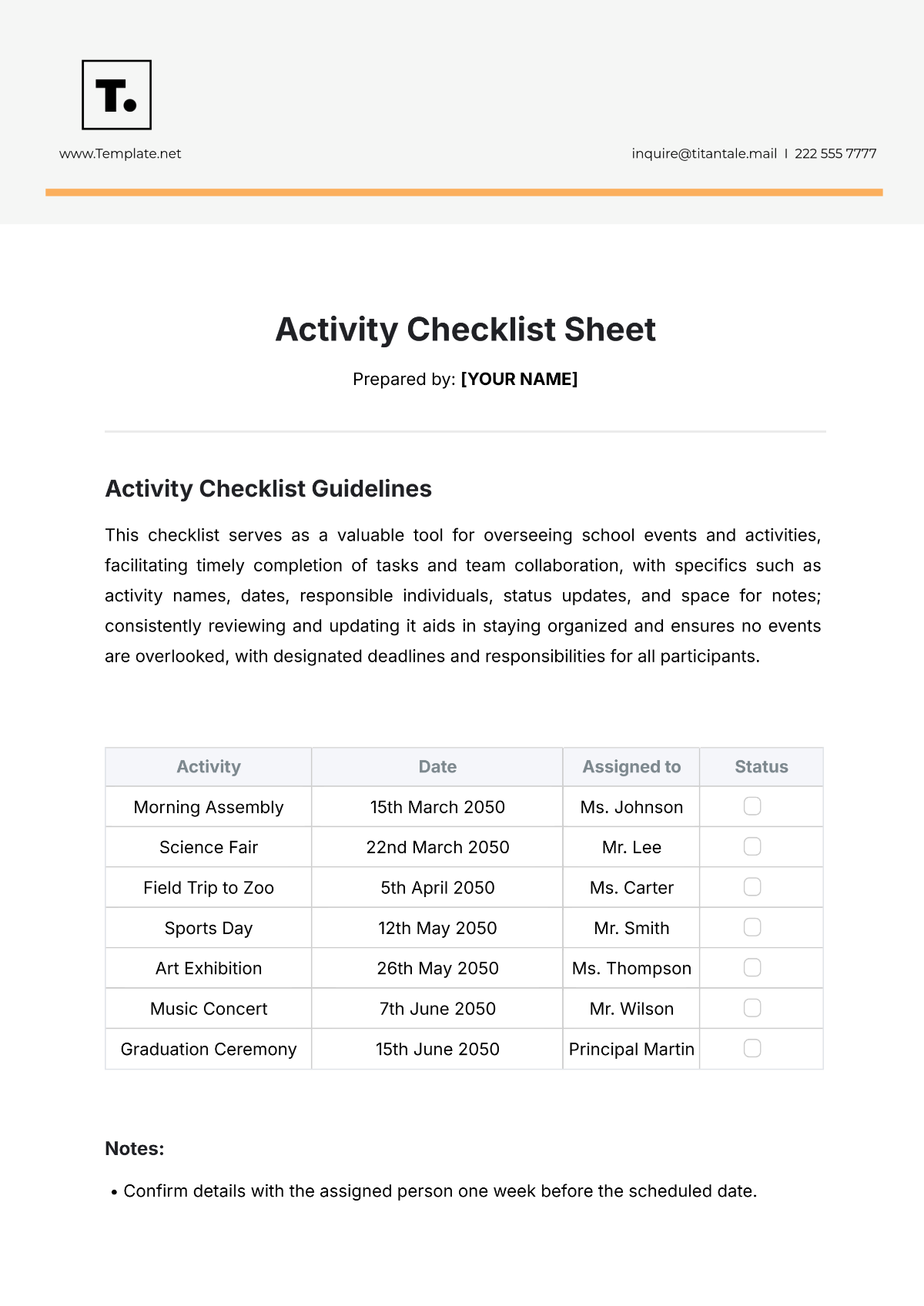 Free Activity Checklist Sheet Template to Edit Online Free Activity Checklist Sheet Template to Edit Online