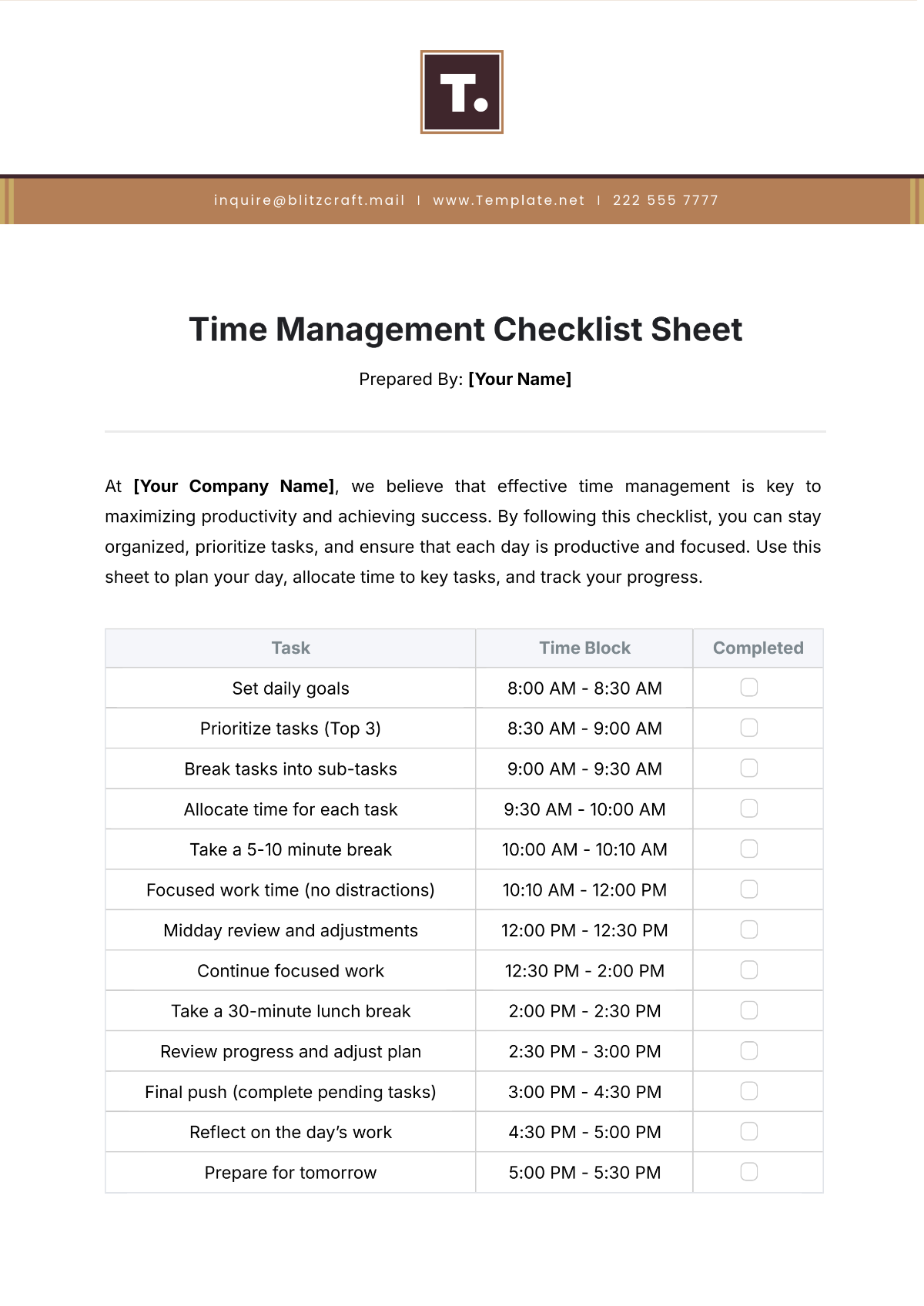 Free Time Management Checklist Sheet Template to Edit Online Free Time Management Checklist Sheet Template to Edit Online