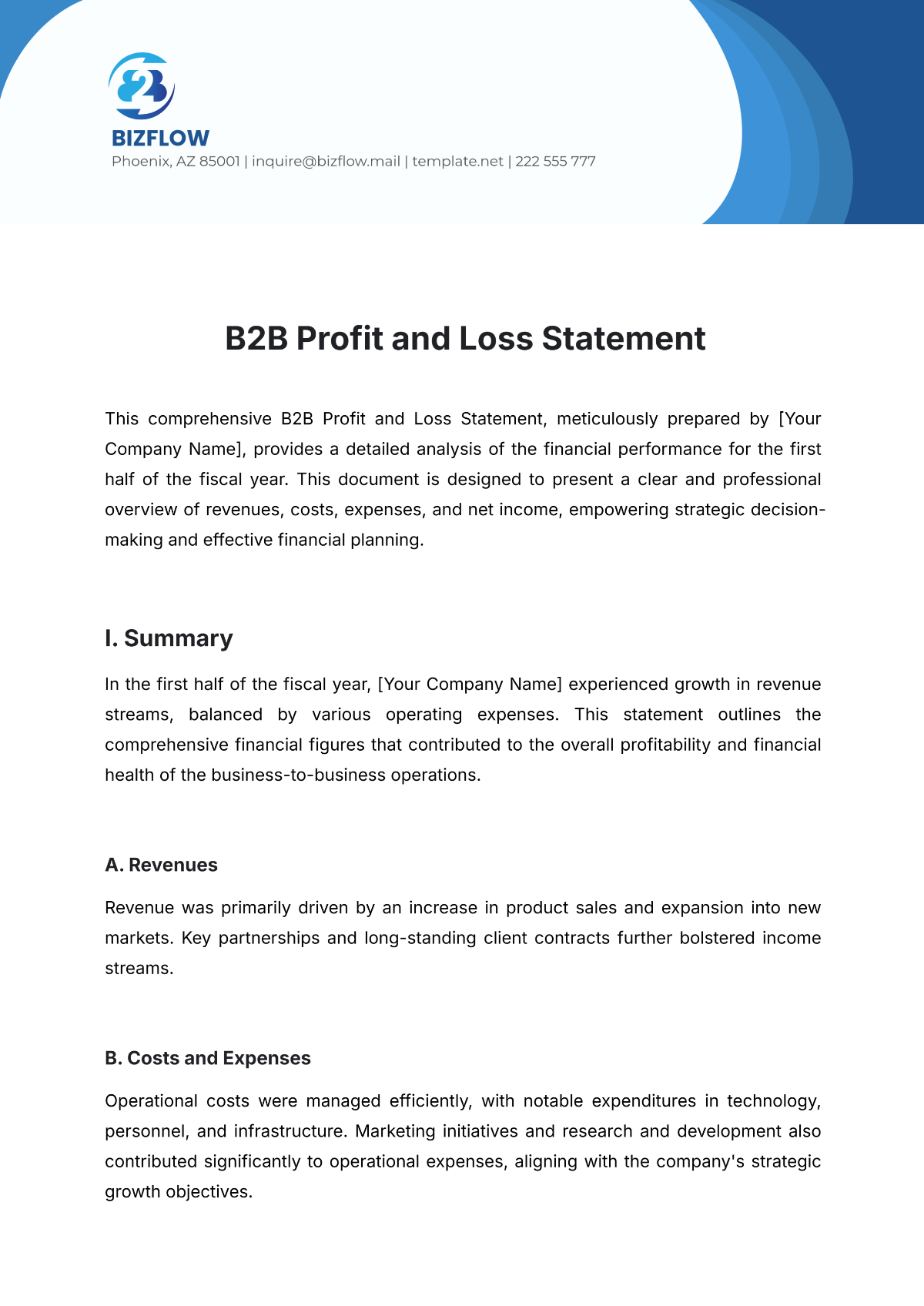 Free B2B Profit and Loss Statement Template to Edit Online Free B2B Profit and Loss Statement Template to Edit Online