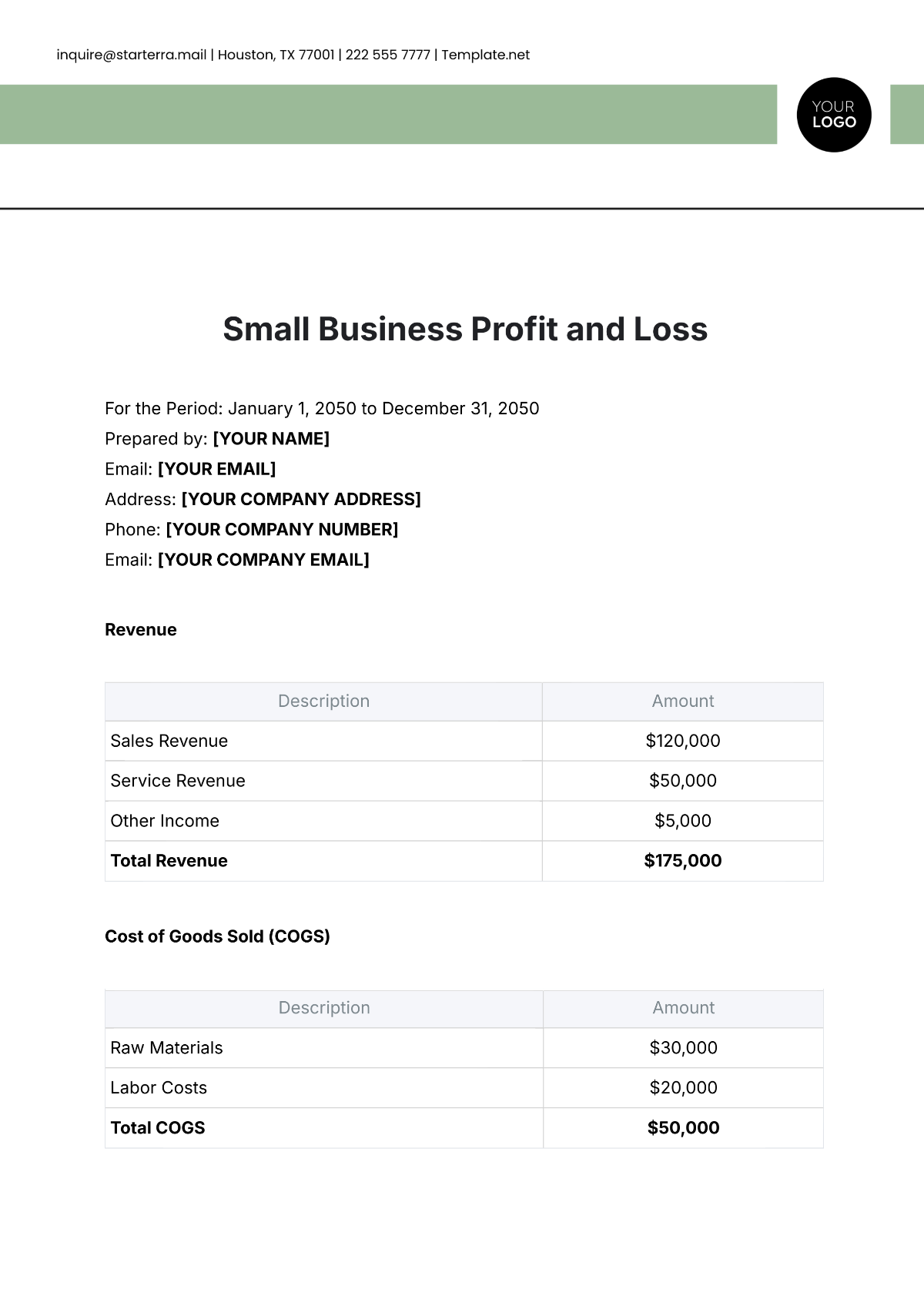 Free Small Business Profit and Loss Template to Edit Online Free Small Business Profit and Loss Template to Edit Online