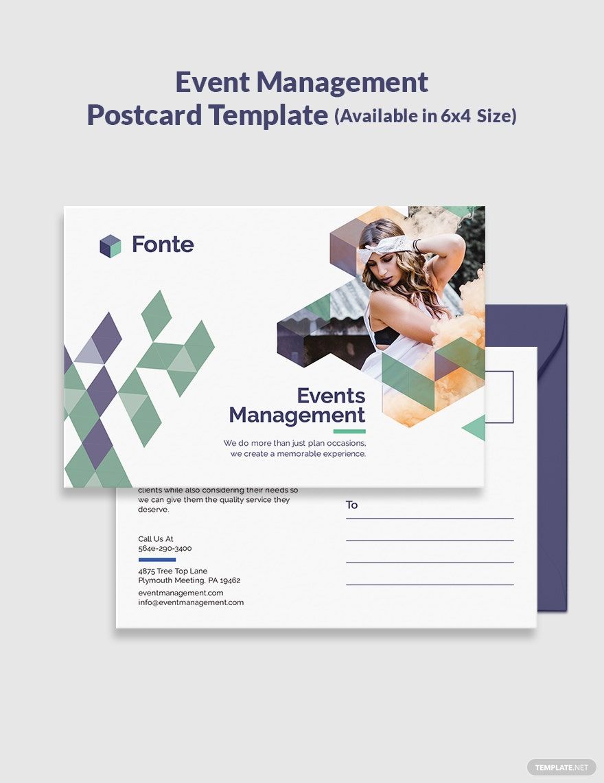 Event Management Postcard Template Event Management Postcard Template