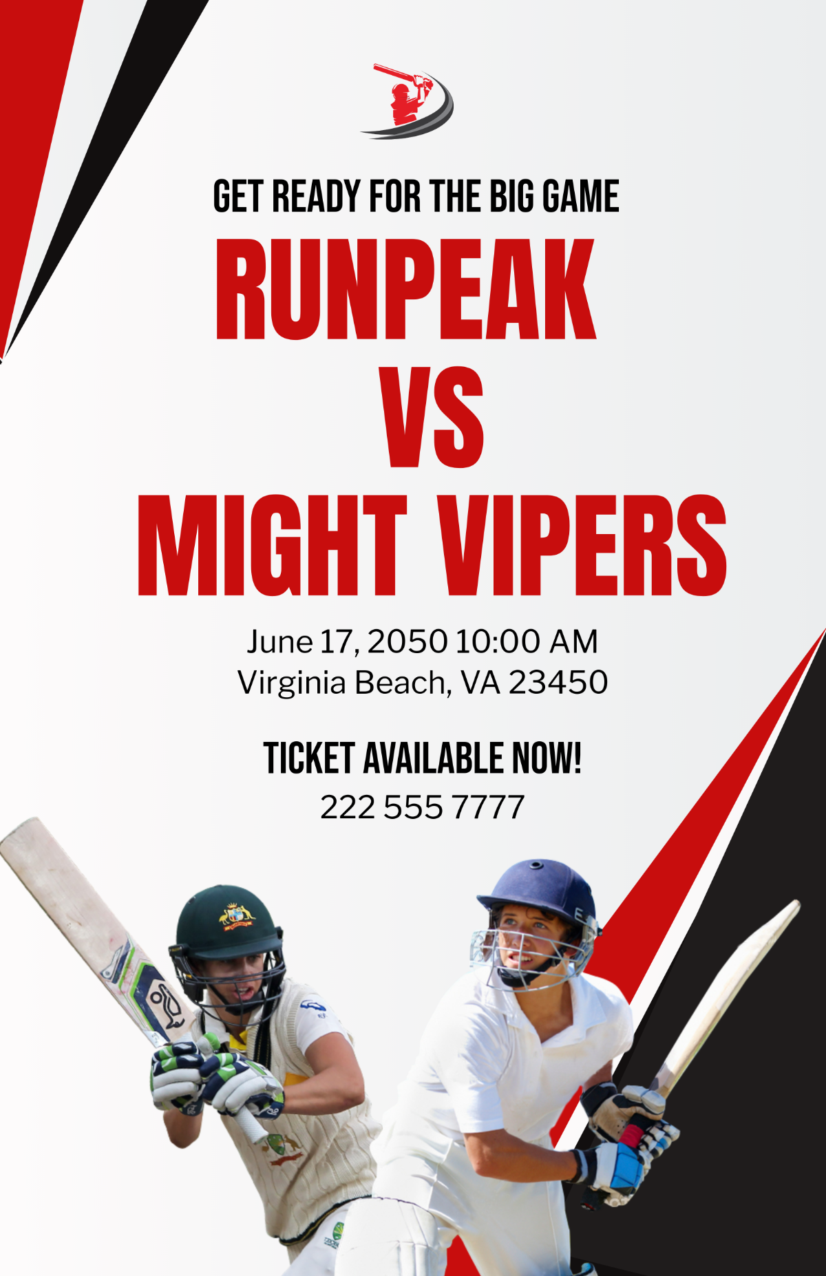 Free Cricket Event Poster Template to Edit Online Free Cricket Event Poster Template to Edit Online
