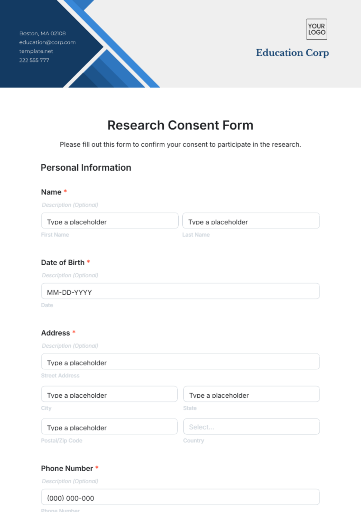 Free Research Consent Form Template to Edit Online Free Research Consent Form Template to Edit Online