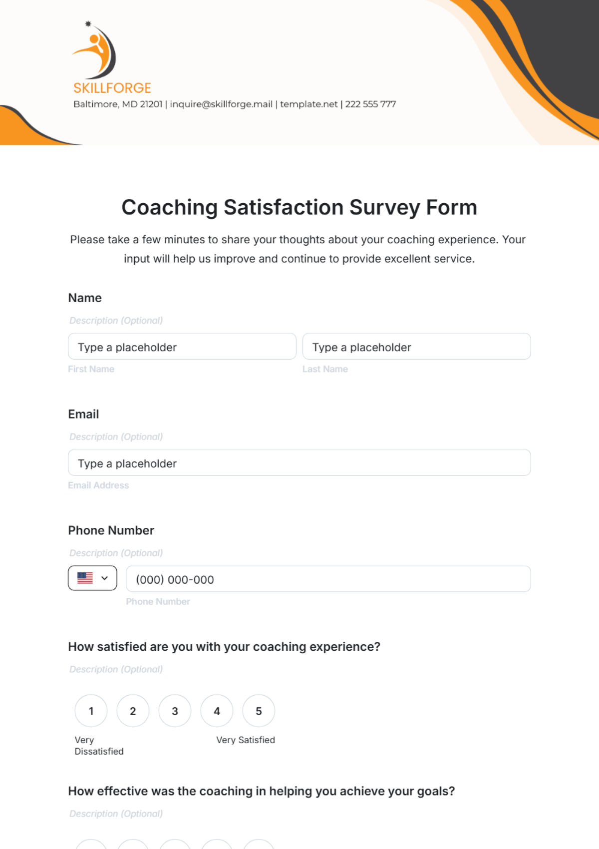 Free Coaching Satisfaction Survey Form Template to Edit Online Free Coaching Satisfaction Survey Form Template to Edit Online