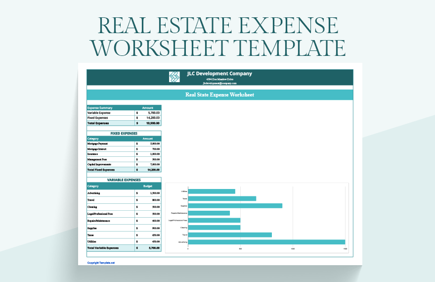 Real Estate Expense Worksheet Template Real Estate Expense Worksheet Template