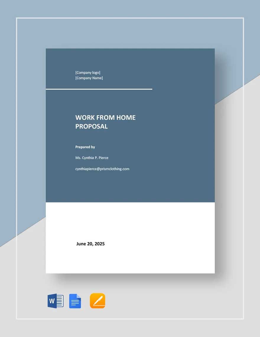 Work From Home Job Proposal Template in Word, Pages, Google Docs - Download | Template.net Work From Home Job Proposal Template in Word, Pages, Google Docs - Download | Template.net