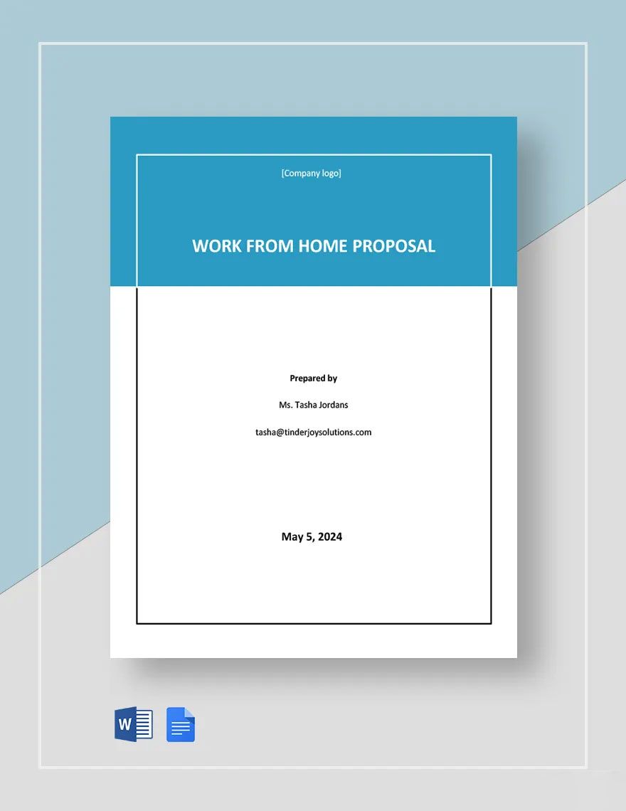 Work From Home Business Proposal Template in Pages, Word, PDF, Google Docs - Download | Template.net Work From Home Business Proposal Template in Pages, Word, PDF, Google Docs - Download | Template.net