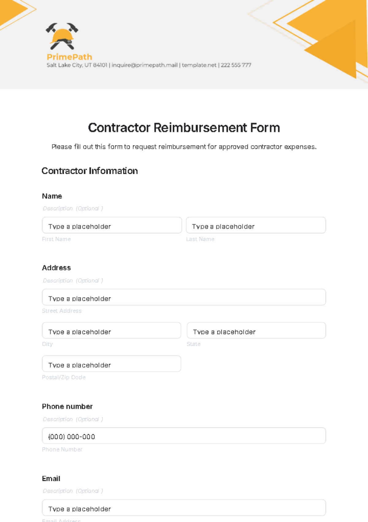 Free Contractor Reimbursement Form Template to Edit Online Free Contractor Reimbursement Form Template to Edit Online
