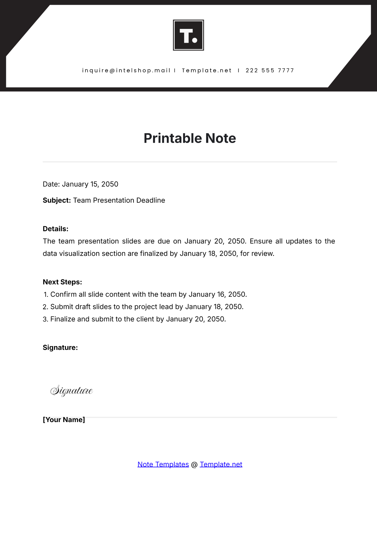 Free Printable Note Template to Edit Online Free Printable Note Template to Edit Online