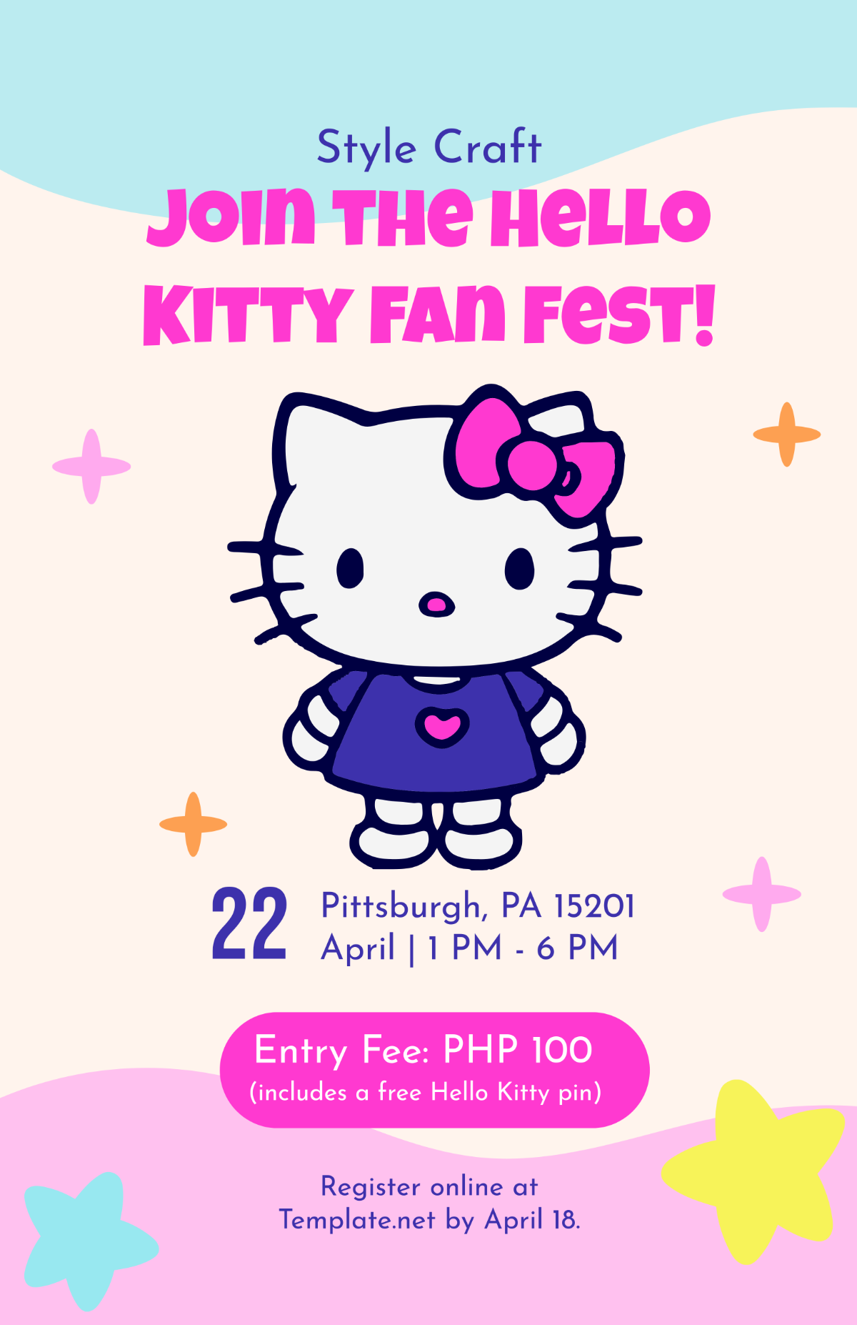 Free Hello Kitty Event Poster Template to Edit Online Free Hello Kitty Event Poster Template to Edit Online