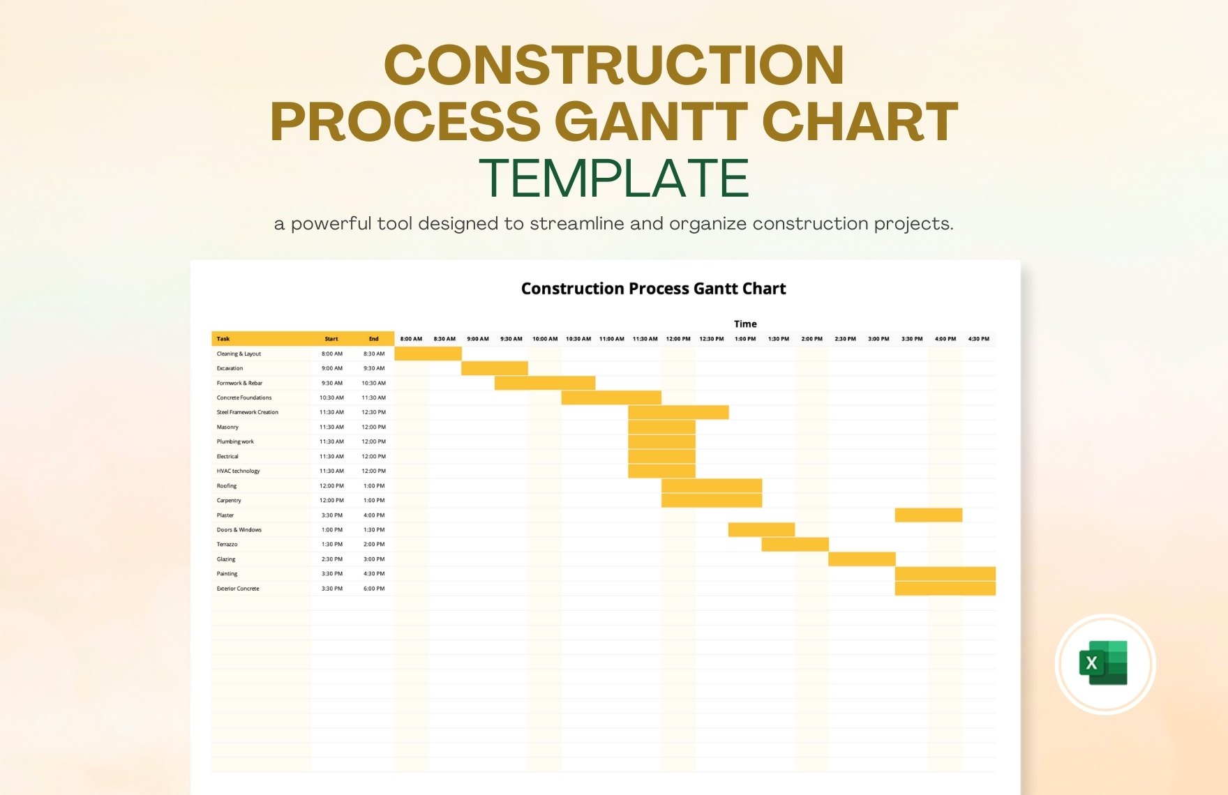 Construction Process Gantt Chart Template Construction Process Gantt Chart Template