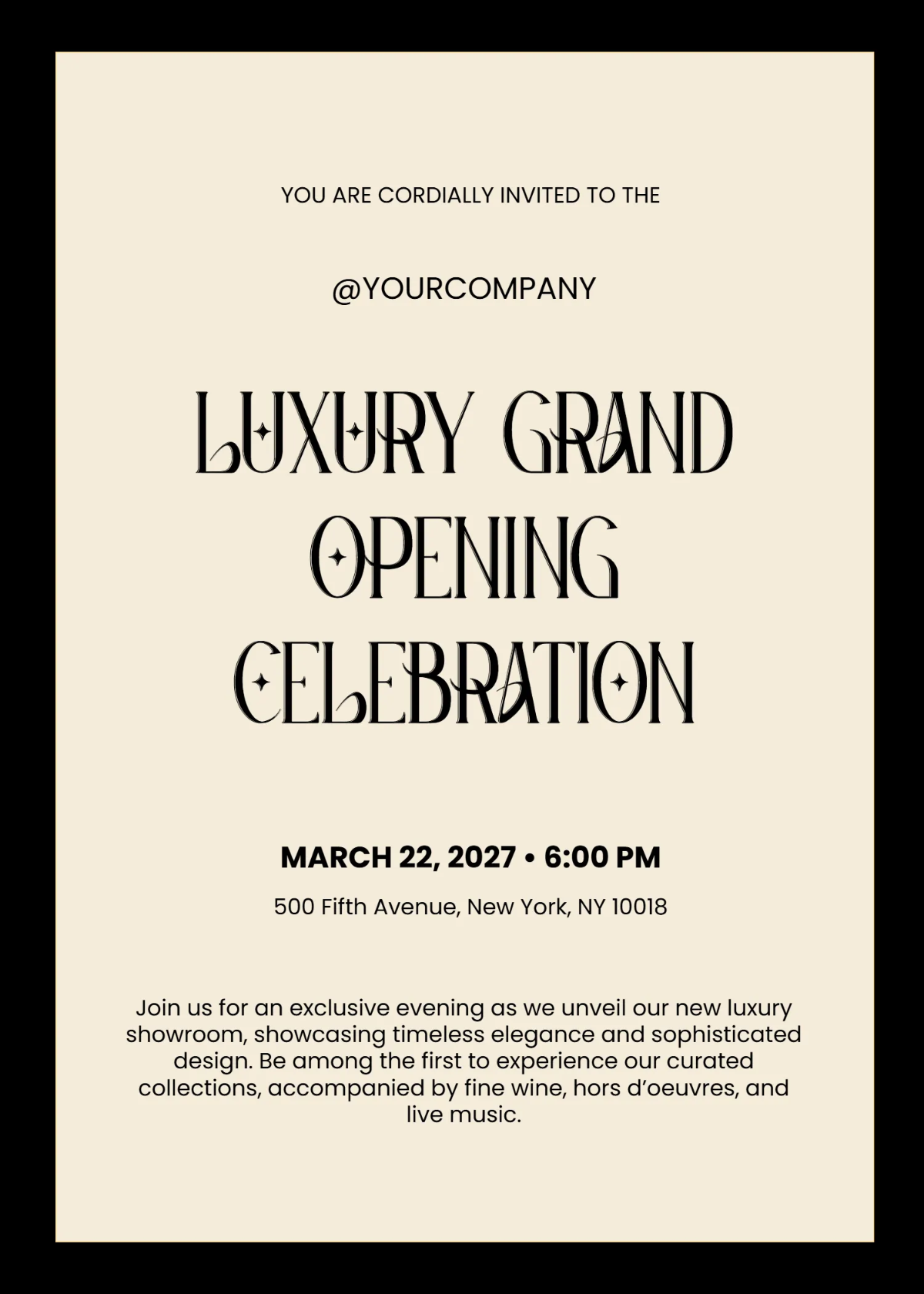 Free Luxury Grand Opening Invitation Template to Edit Online Free Luxury Grand Opening Invitation Template to Edit Online