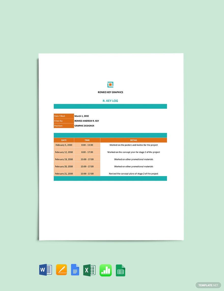 Freelance Hourly Rate Log Template in Excel, Apple Numbers, Word, Pages, Google Docs, Google Sheets - Download | Template.net Freelance Hourly Rate Log Template in Excel, Apple Numbers, Word, Pages, Google Docs, Google Sheets - Download | Template.net