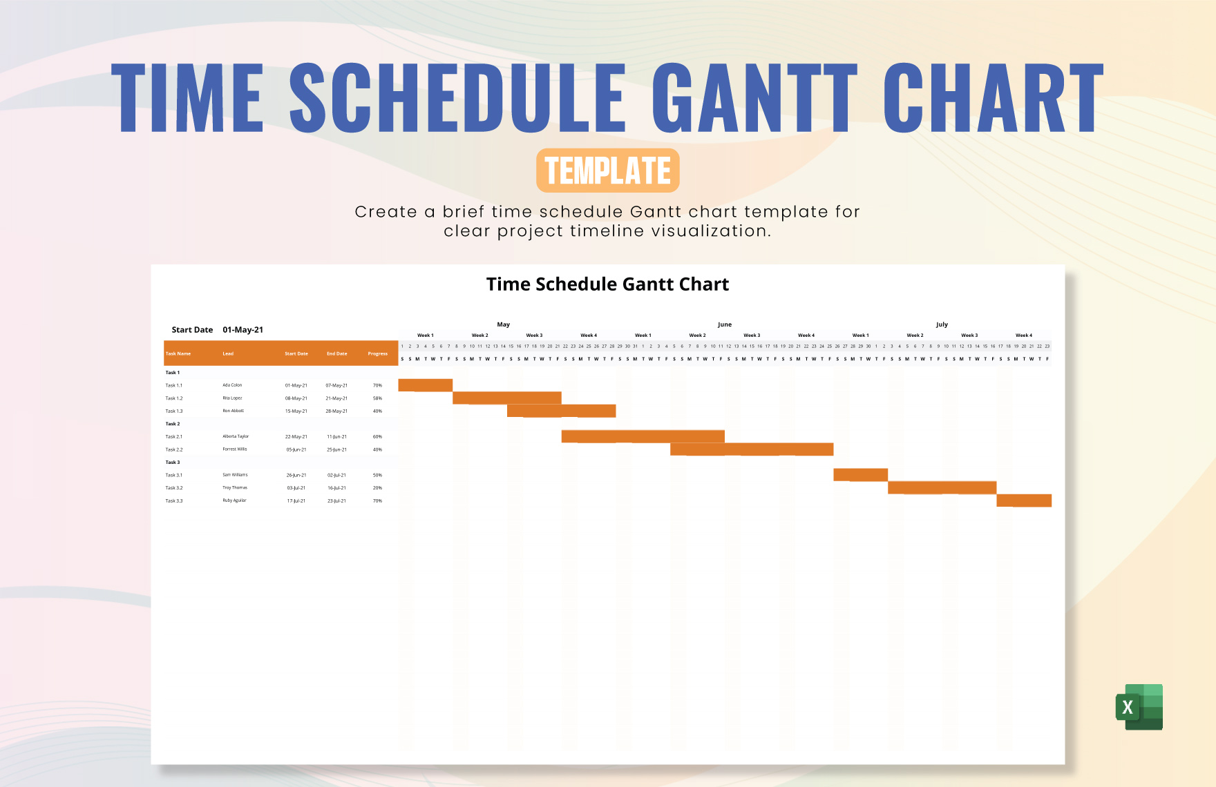 Time Schedule Gantt Chart Template Time Schedule Gantt Chart Template