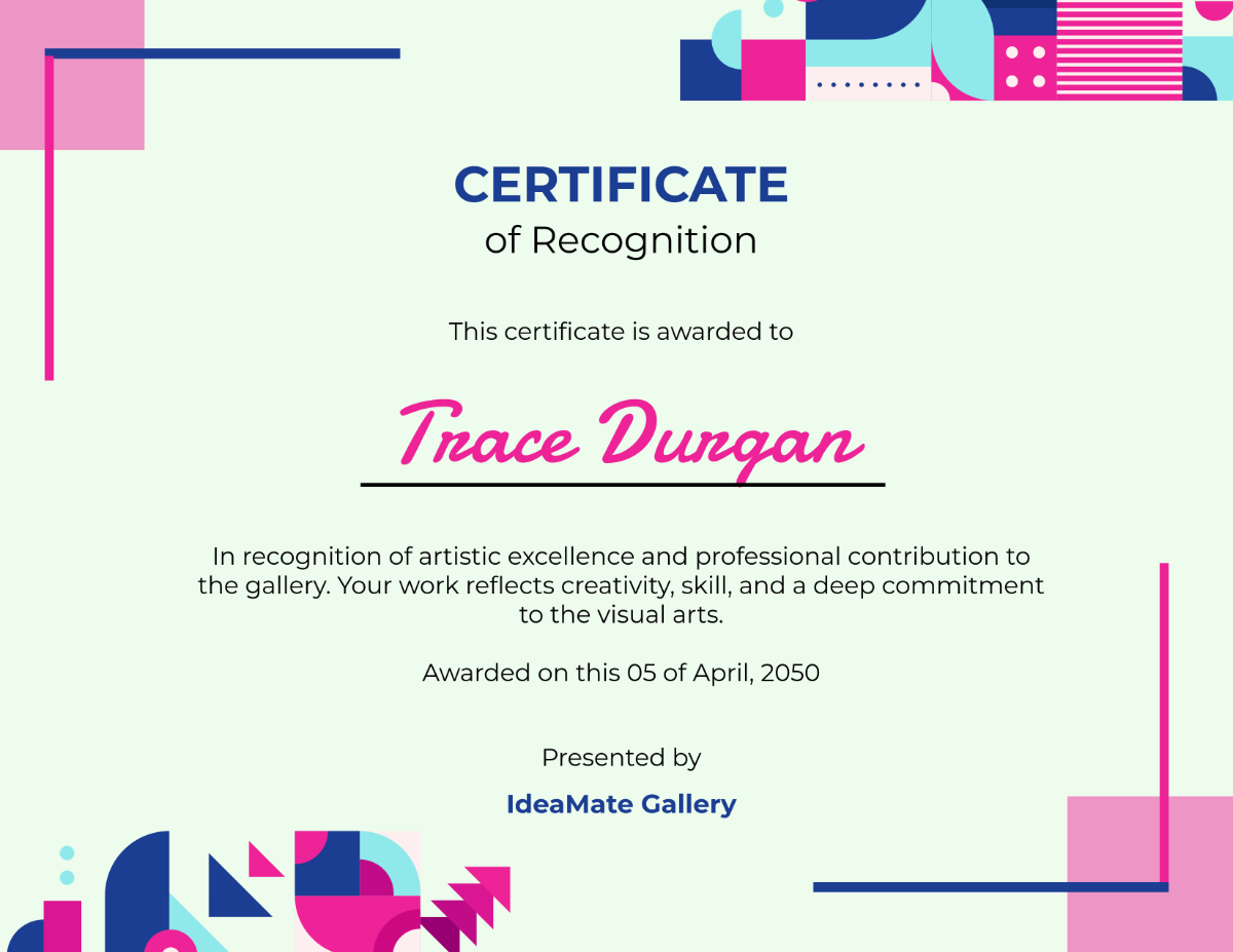 Professional Art Gallery Certificate Template - Edit Online & Download Professional Art Gallery Certificate Template - Edit Online & Download
