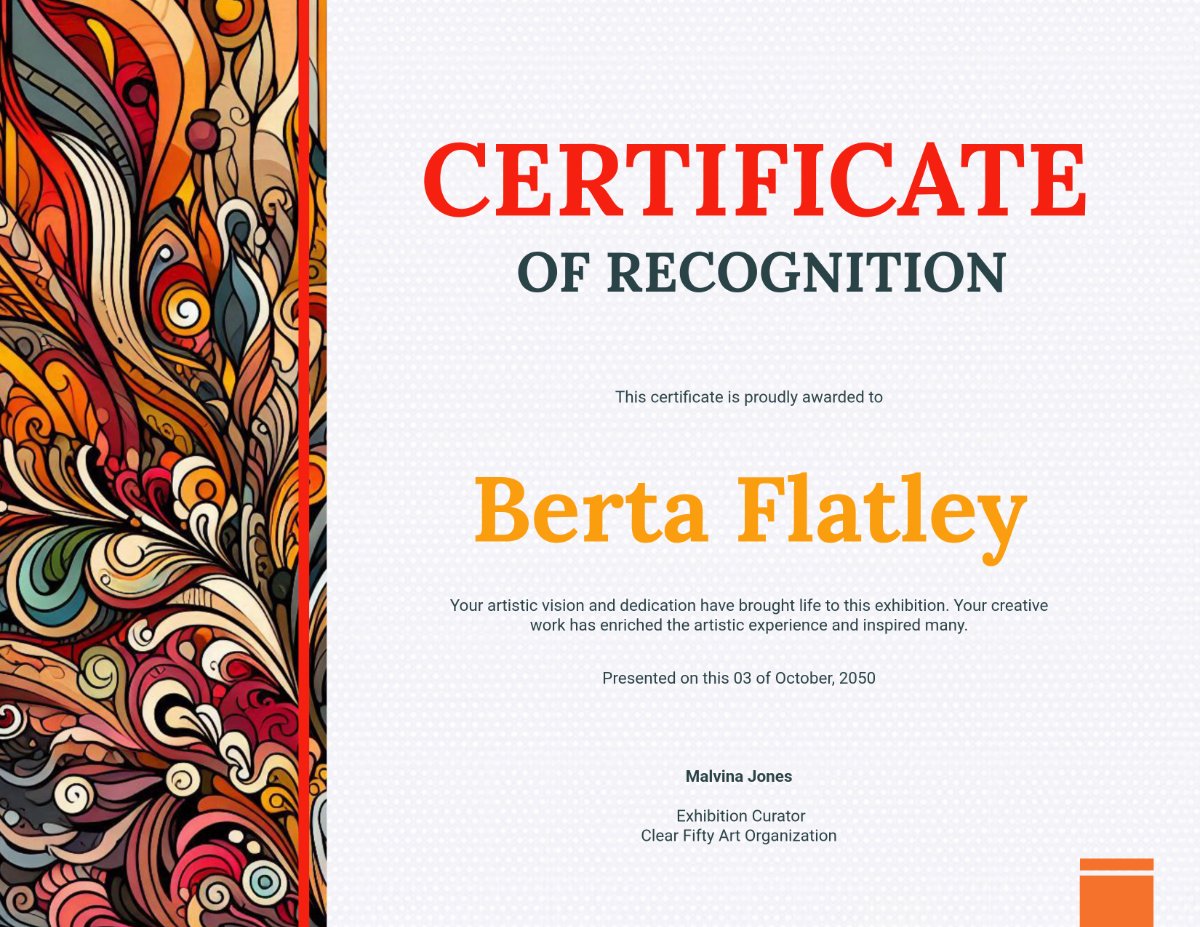Art Exhibition Certificate Template - Edit Online & Download Art Exhibition Certificate Template - Edit Online & Download
