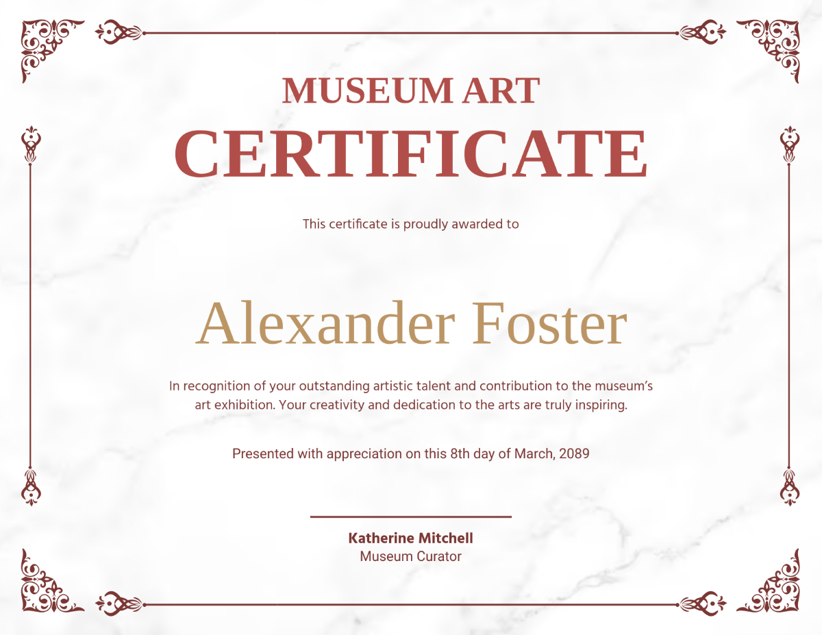 Museum Art Certificate Template - Edit Online & Download Museum Art Certificate Template - Edit Online & Download
