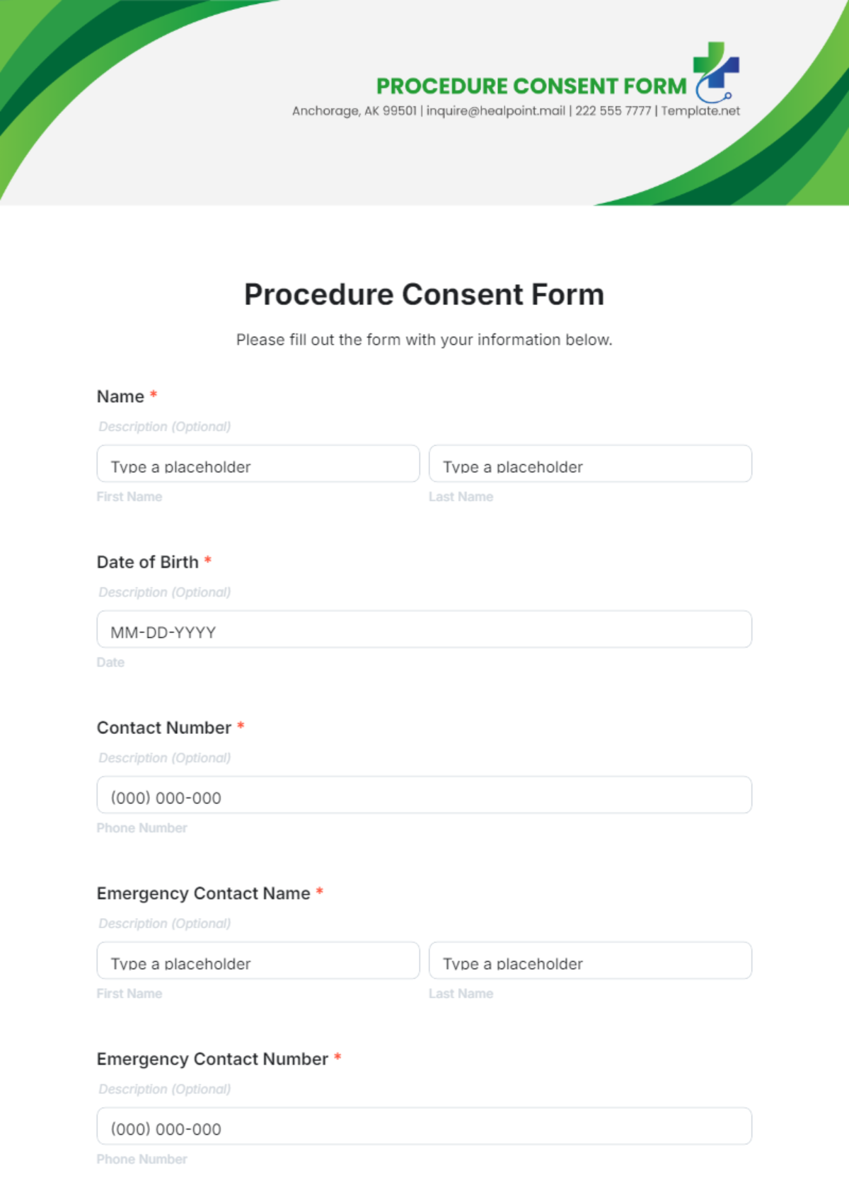 Procedure Consent Form Template - Edit Online & Download Procedure Consent Form Template - Edit Online & Download