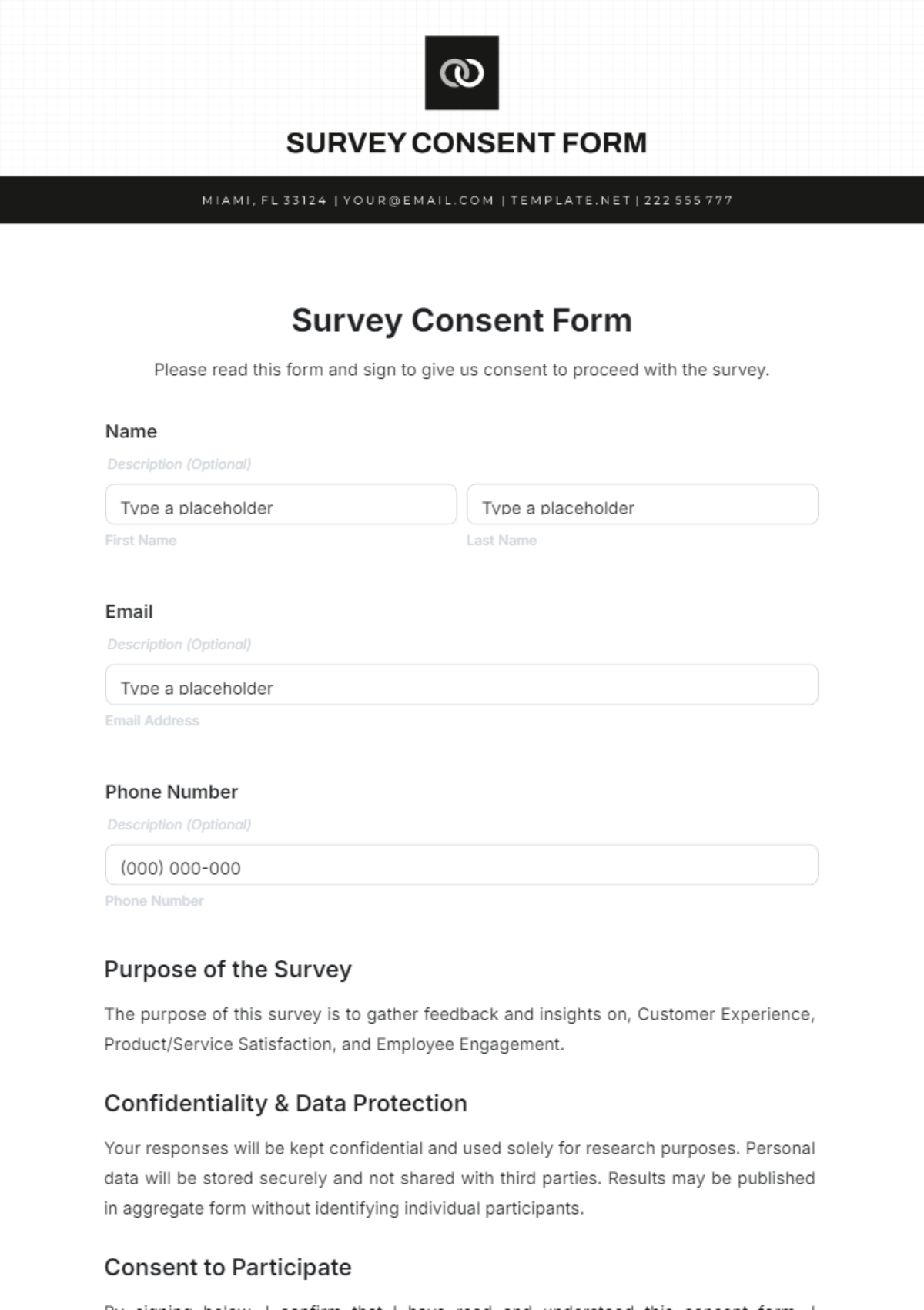 Survey Consent Form Template - Edit Online & Download Survey Consent Form Template - Edit Online & Download