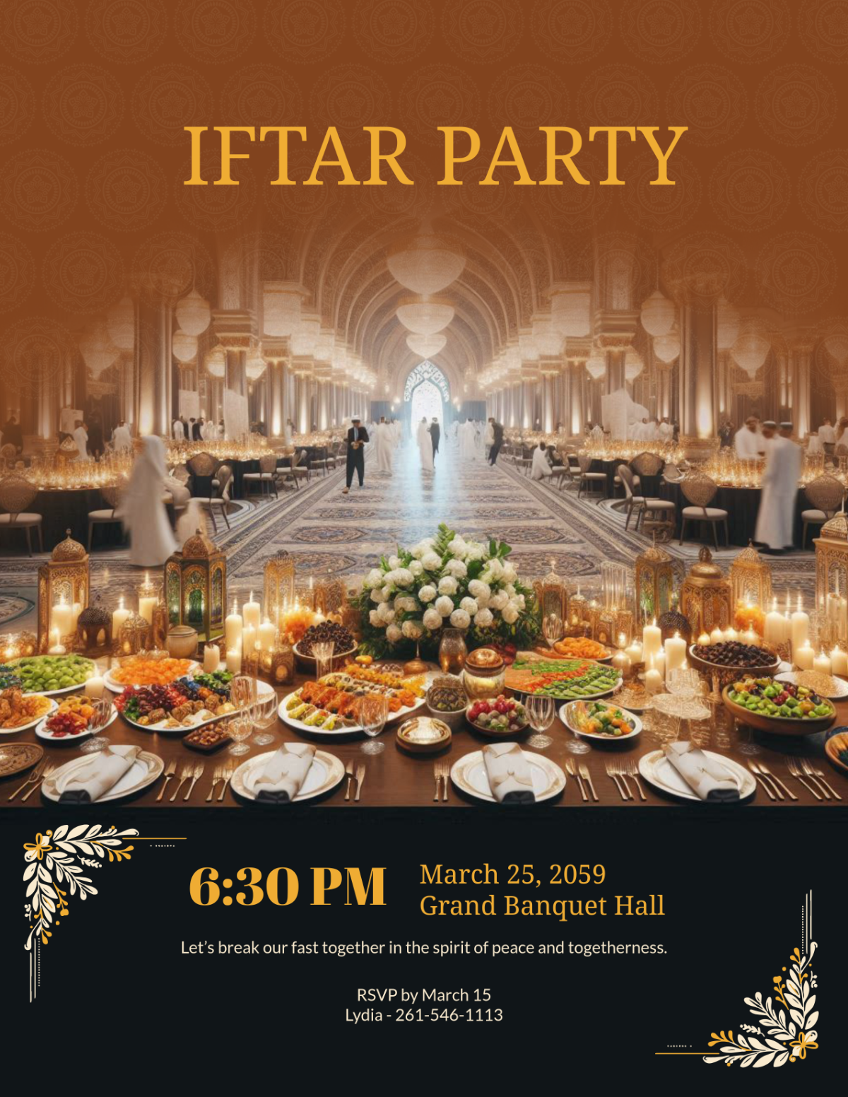 Iftar Ramadan Invitation Flyer Template - Edit Online & Download Iftar Ramadan Invitation Flyer Template - Edit Online & Download