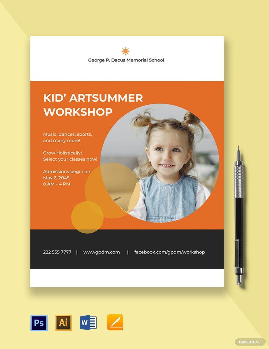 Kids School Flyer Template in Word, Illustrator, Pages, PSD - Download | Template.net Kids School Flyer Template in Word, Illustrator, Pages, PSD - Download | Template.net