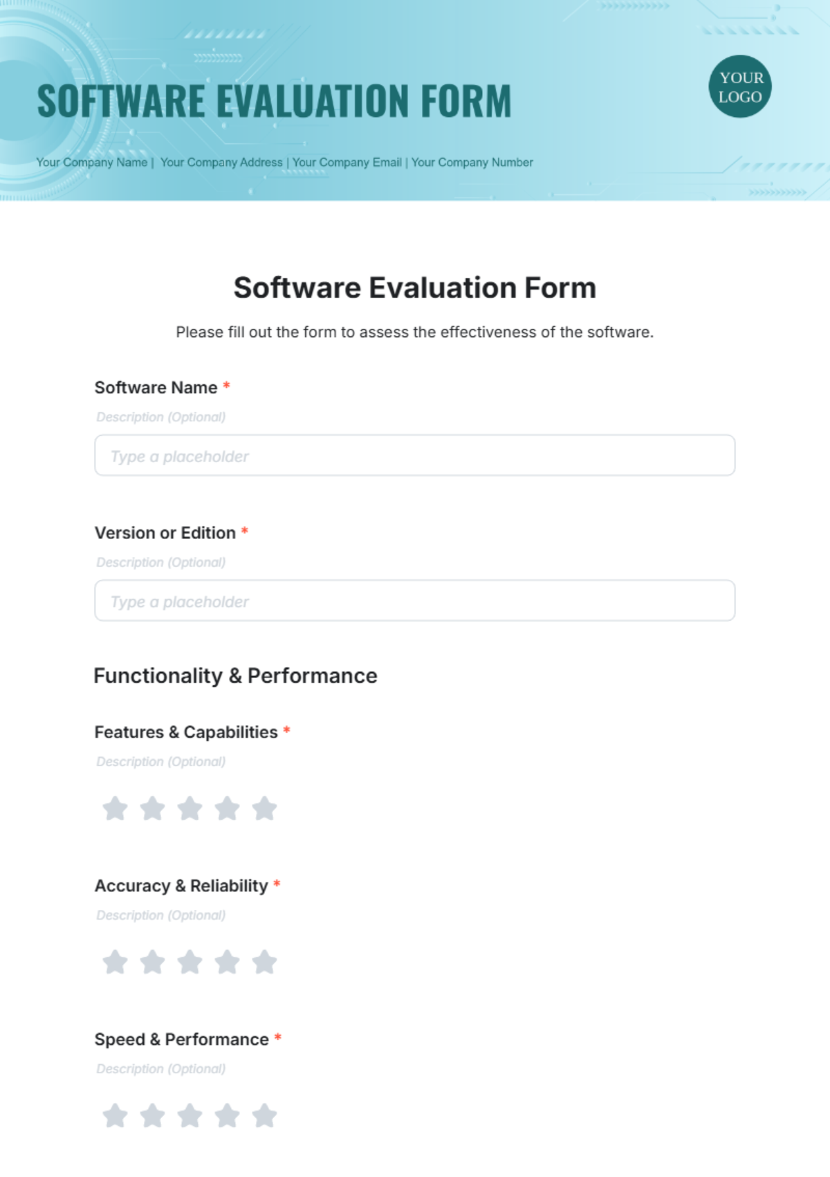 Software Evaluation Form Template - Edit Online & Download Software Evaluation Form Template - Edit Online & Download