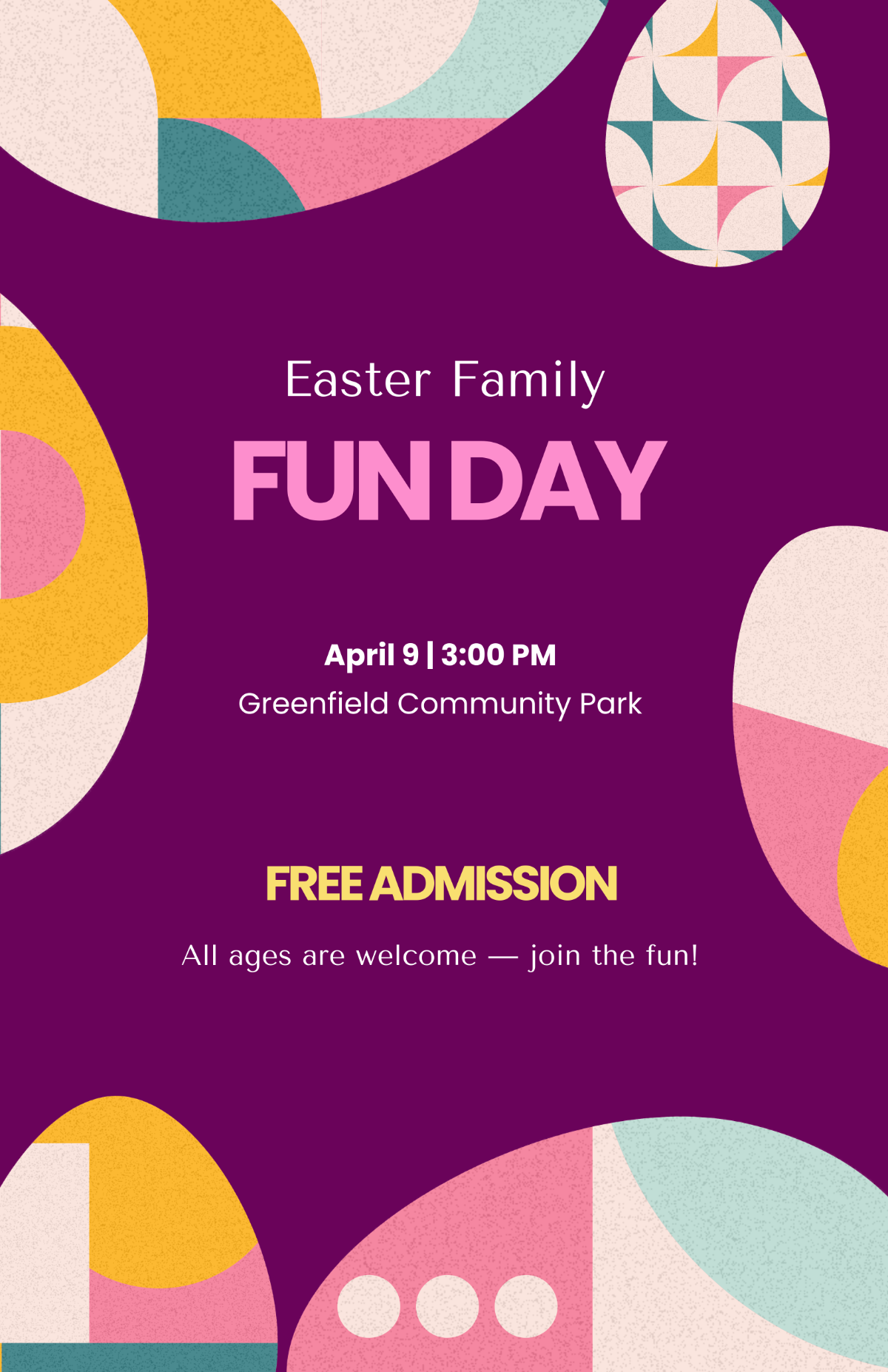 Free Simple Easter Event Poster Template to Edit Online Free Simple Easter Event Poster Template to Edit Online