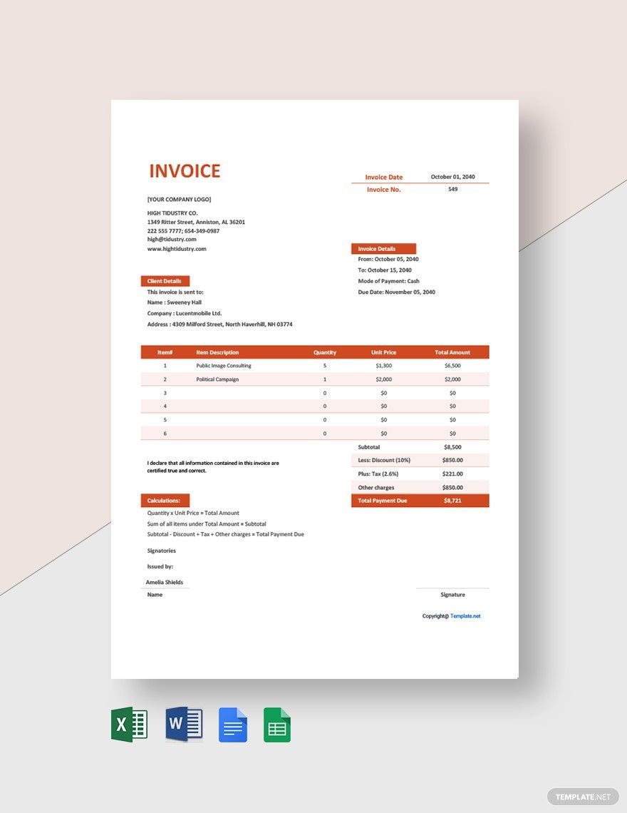 Simple Advertising Agency Invoice Template Simple Advertising Agency Invoice Template