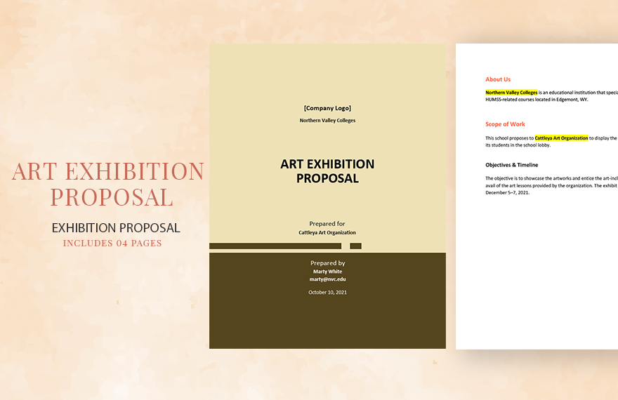 Art Exhibition Proposal Template in Word, Google Docs, Pages - Download | Template.net Art Exhibition Proposal Template in Word, Google Docs, Pages - Download | Template.net