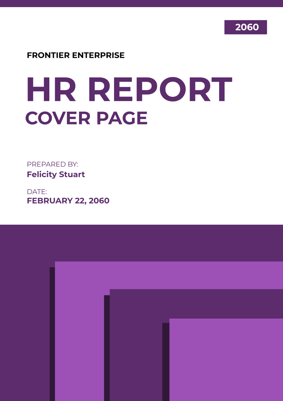 HR Report Cover Page Template