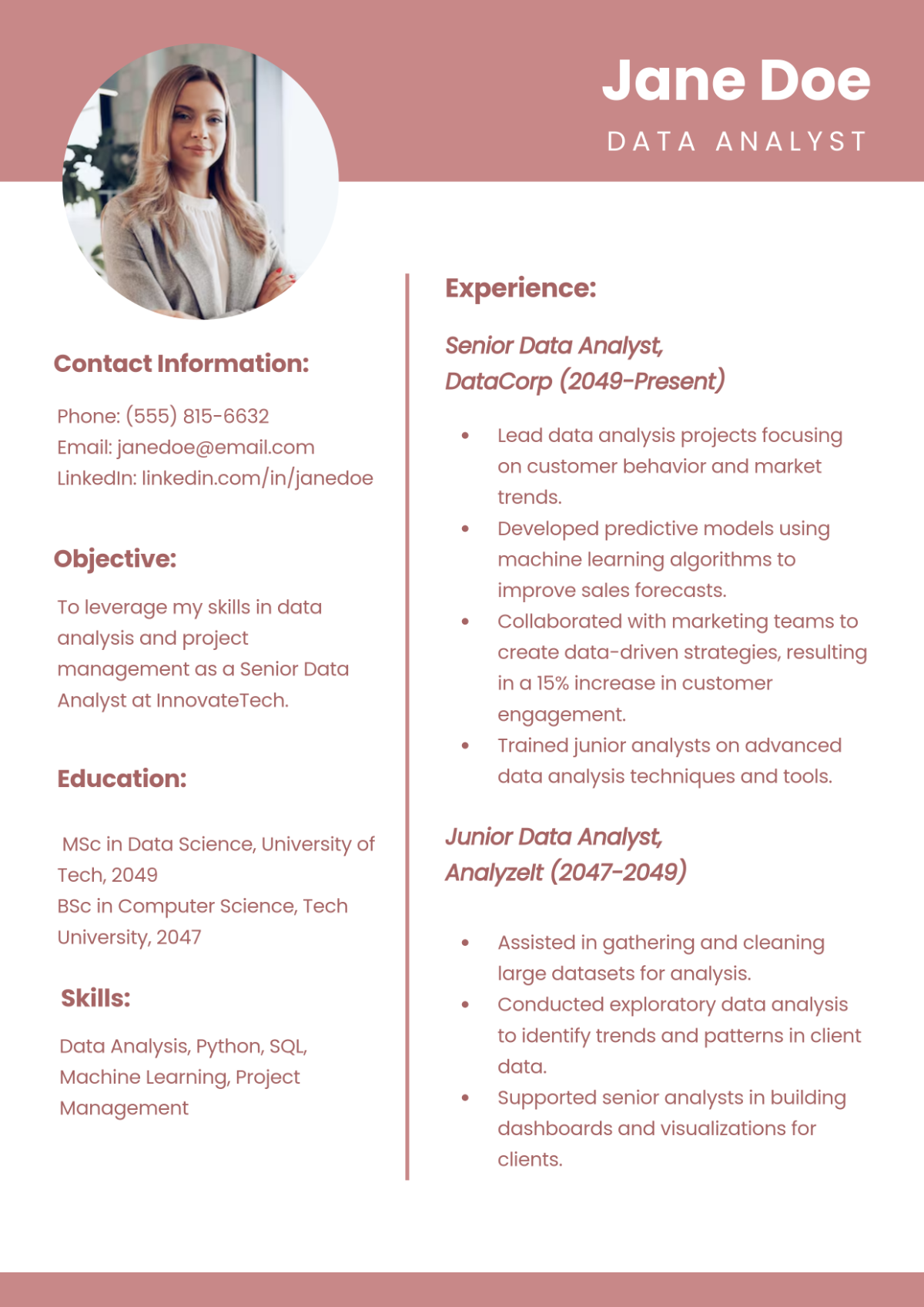 Free One Page Resume Layout Template to Edit Online Free One Page Resume Layout Template to Edit Online