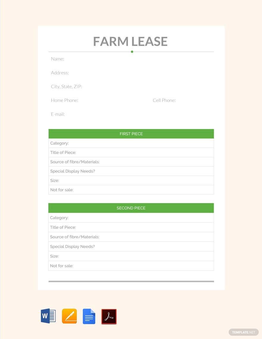 Farm Lease Template in Word, Google Docs, Apple Pages Farm Lease Template in Word, Google Docs, Apple Pages