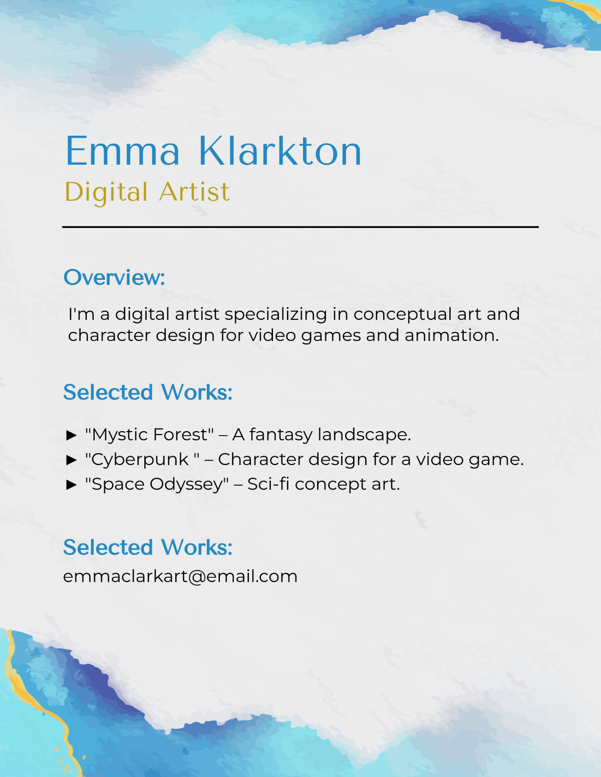 Free Aesthetic Blue One Page Portfolio Template to Edit Online Free Aesthetic Blue One Page Portfolio Template to Edit Online