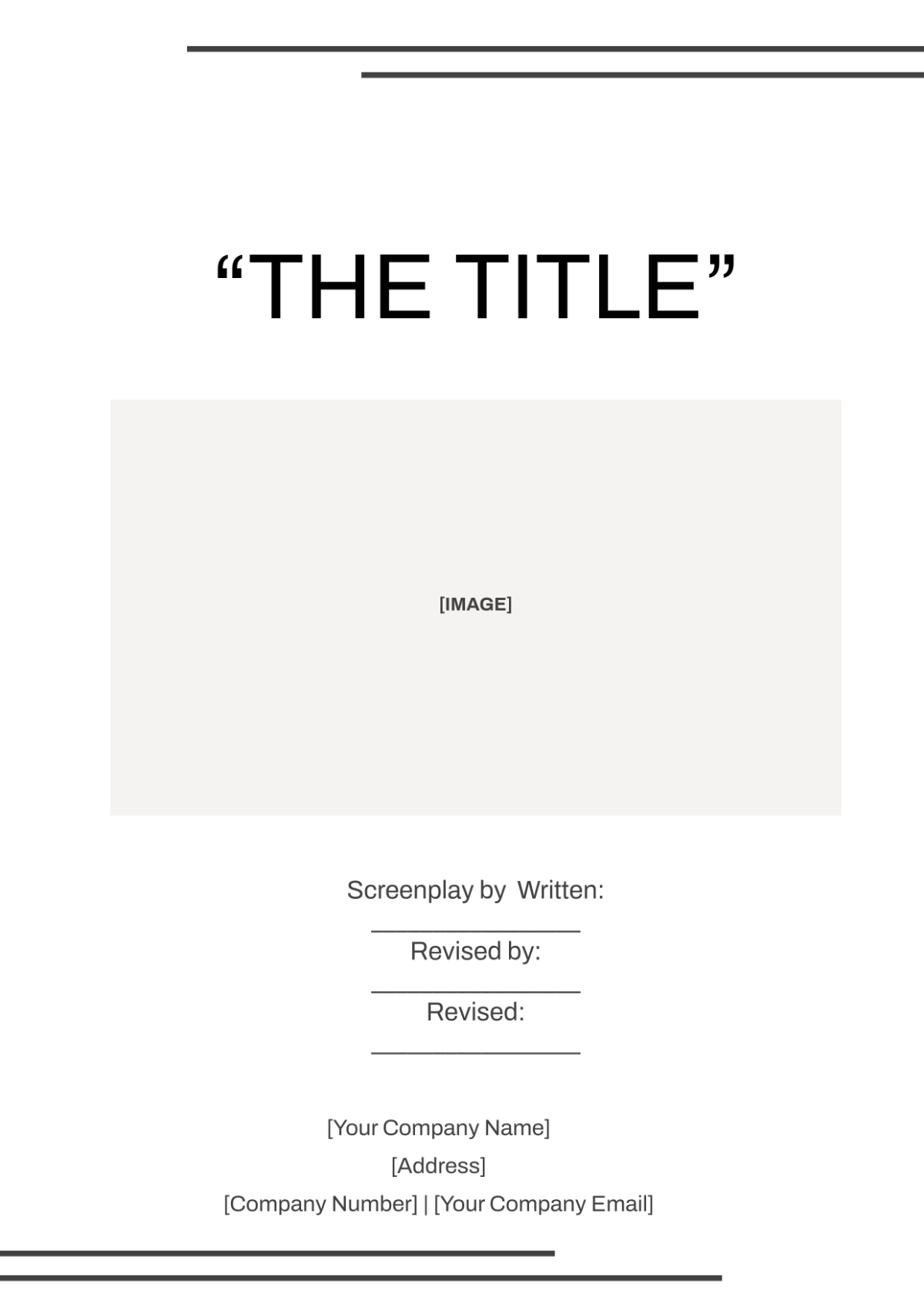 Free Blank Short Film Script Cover Page Template to Edit Online Free Blank Short Film Script Cover Page Template to Edit Online