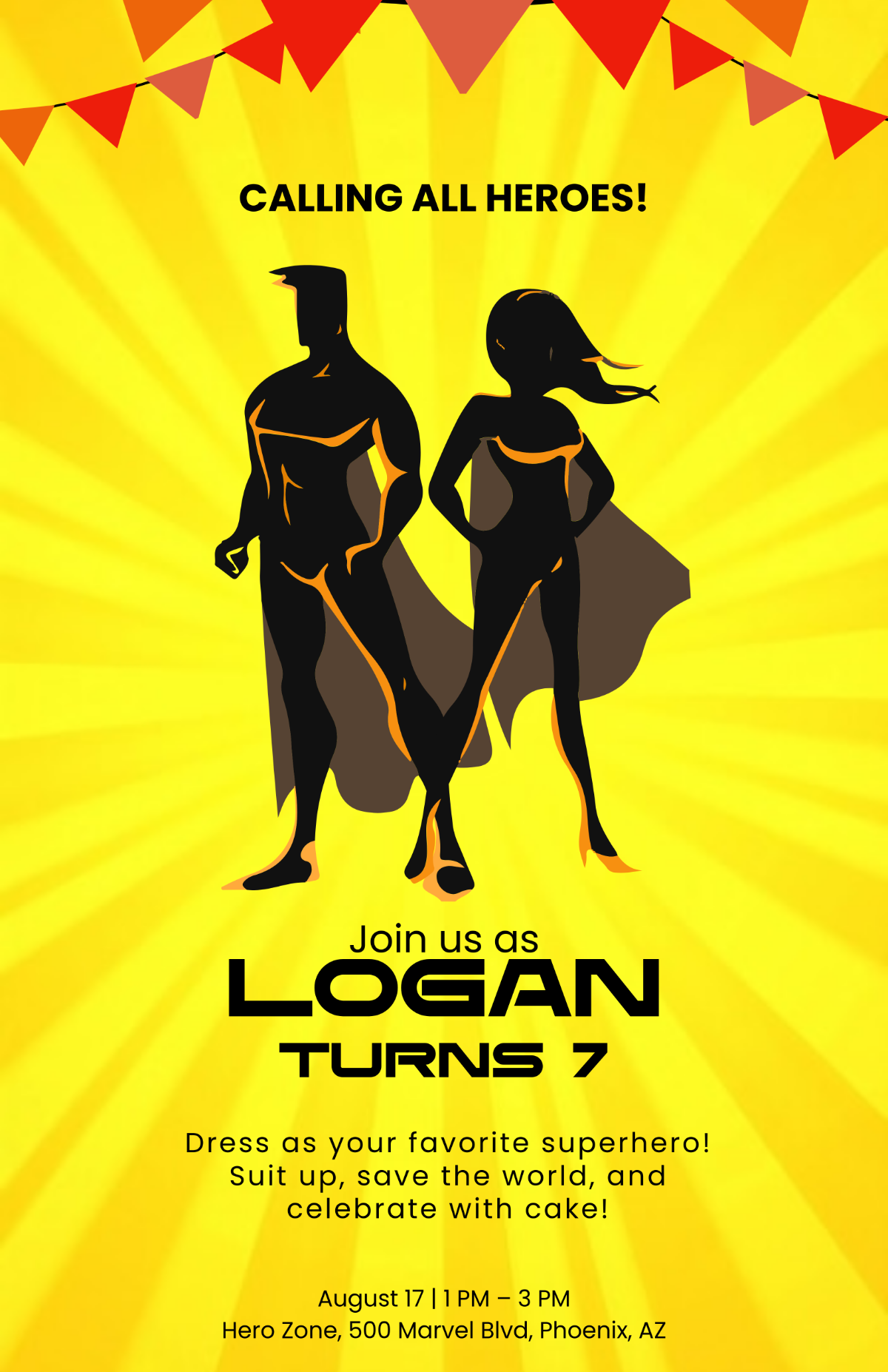 Free Superhero Birthday Poster Template to Edit Online Free Superhero Birthday Poster Template to Edit Online