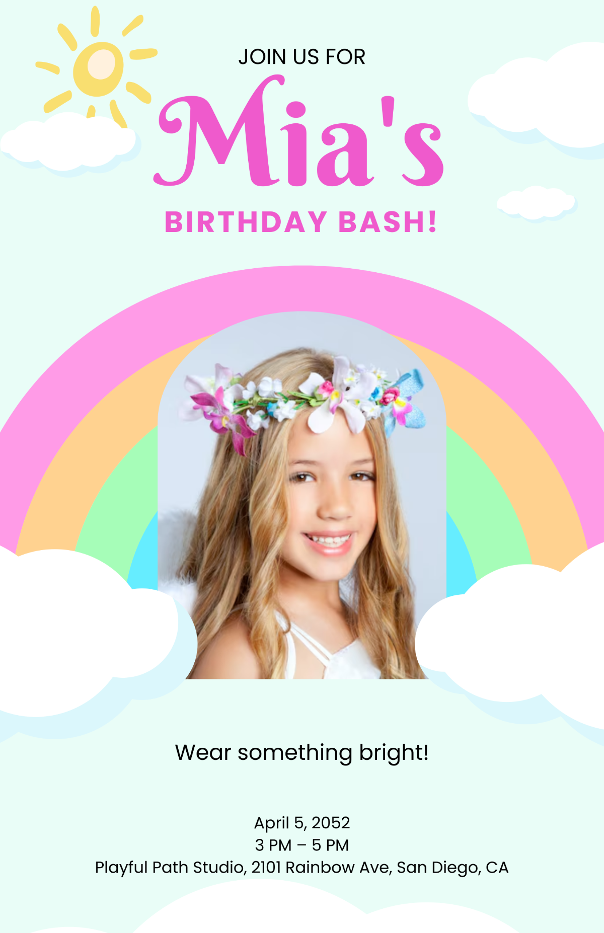 Free Rainbow Birthday Poster Template to Edit Online Free Rainbow Birthday Poster Template to Edit Online