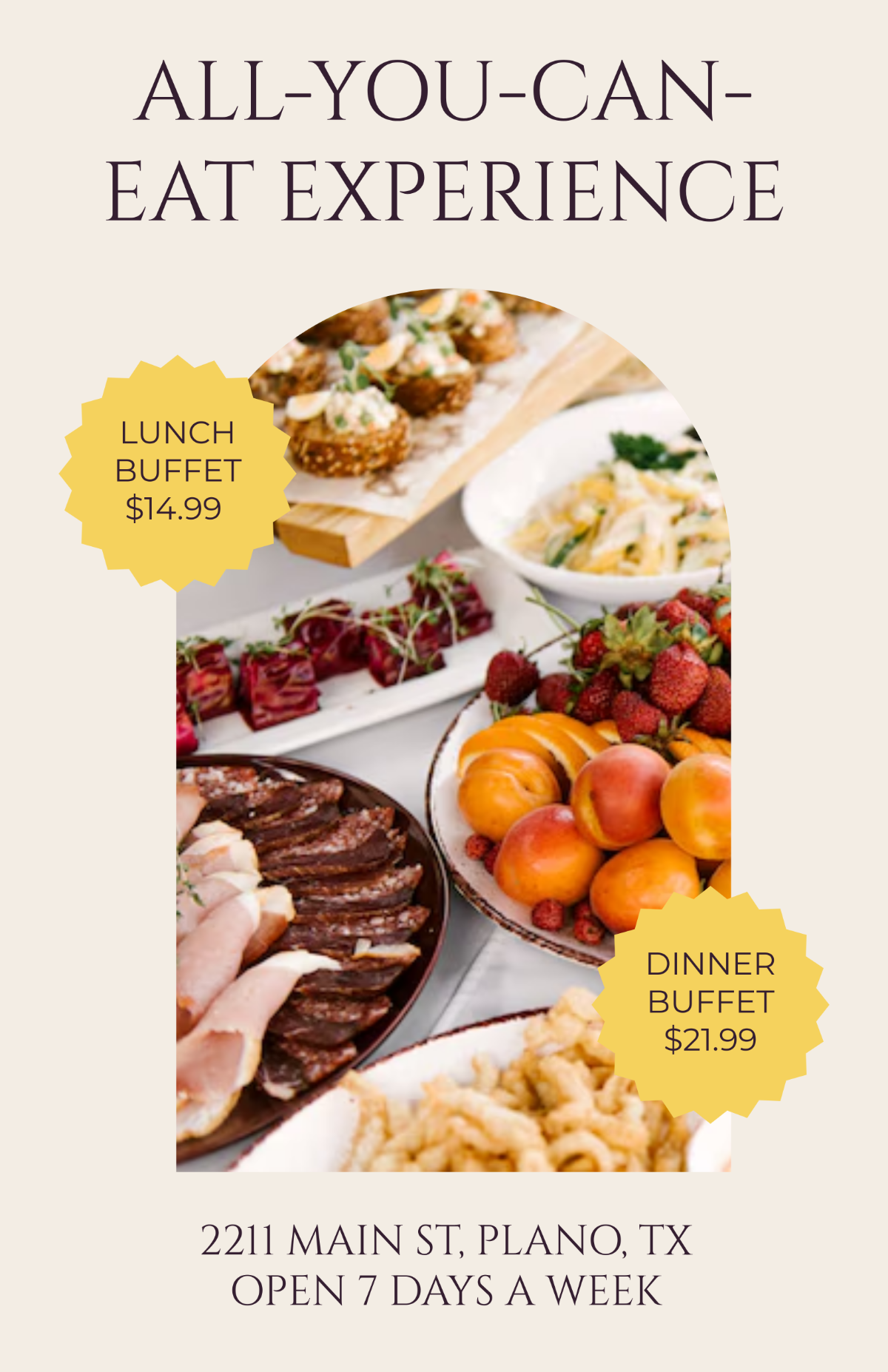 Free Buffet Food Poster Template to Edit Online Free Buffet Food Poster Template to Edit Online