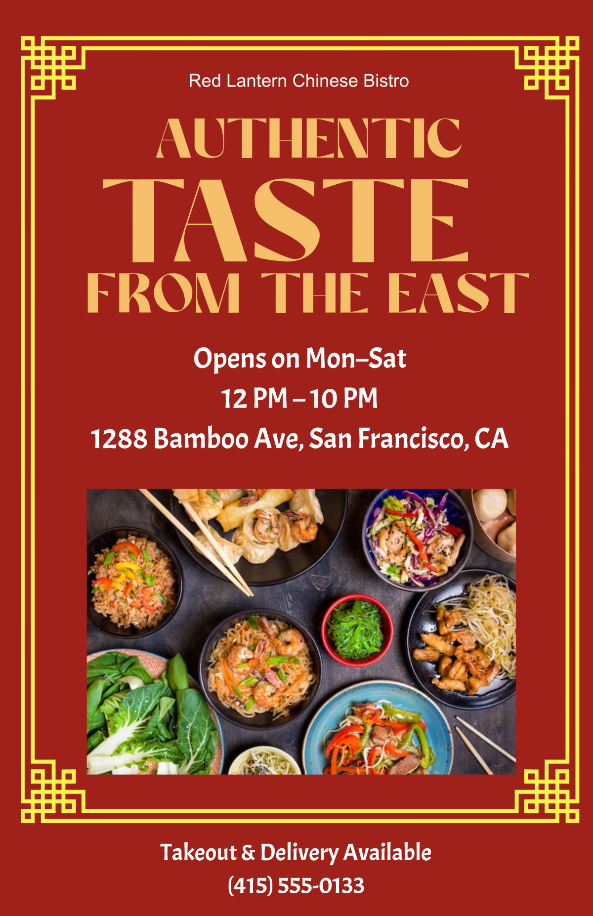 Free Chinese Restaurant Poster Template to Edit Online Free Chinese Restaurant Poster Template to Edit Online